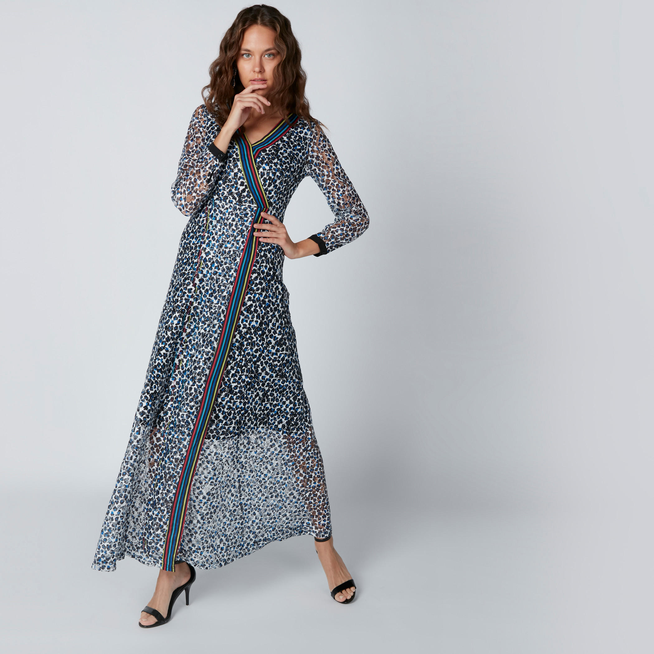 Printed A-Line Maxi Dress with Front Slit-women-clothing-dresses-image-1