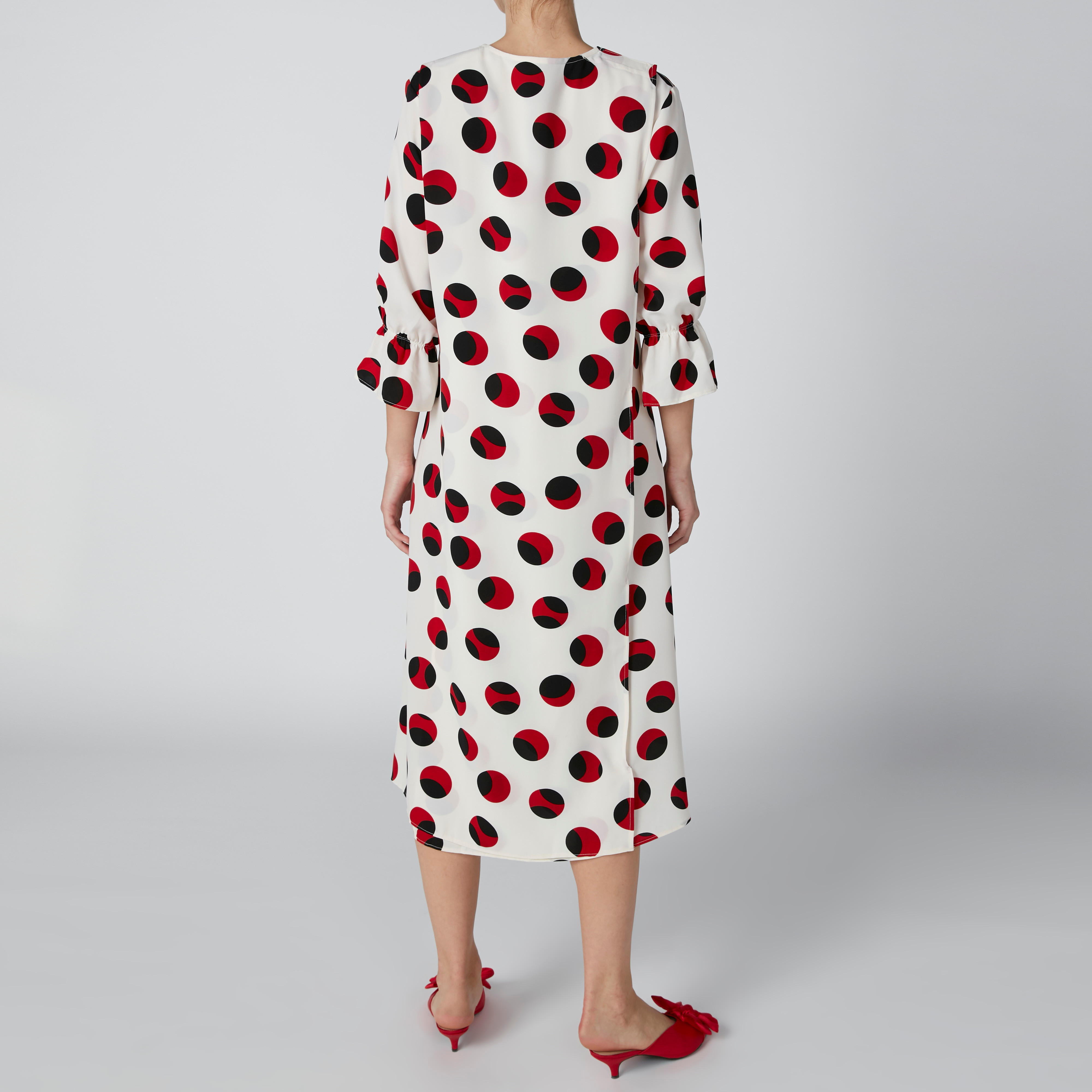 فستان إيه لاين متوسط الطول بأزرار وطبعات منقّطة-women-clothing-dresses-image-2