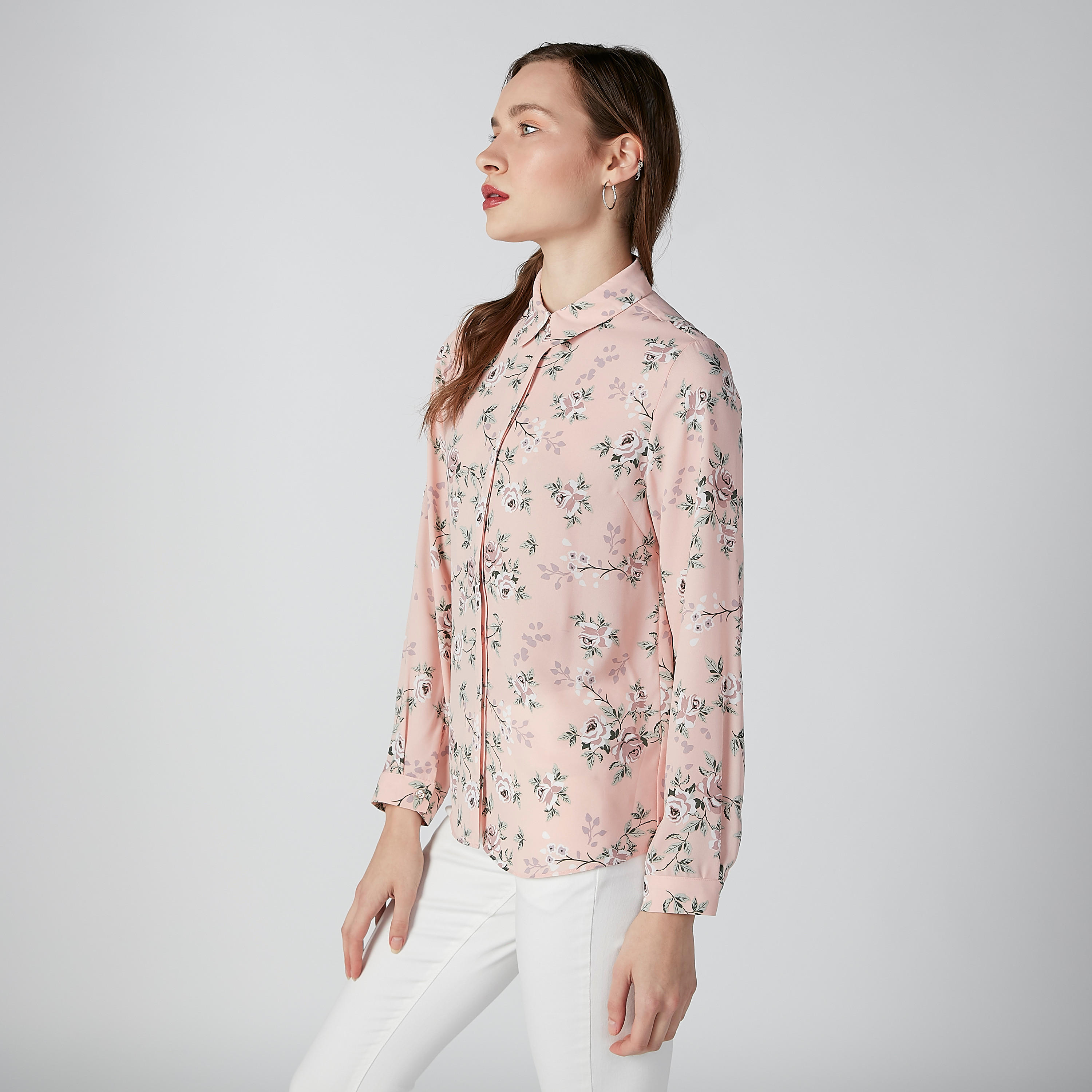 Floral Printed Shirt with Long Sleeves and Complete Placket-women-clothing-shirtsandblouses-shirts-image-2