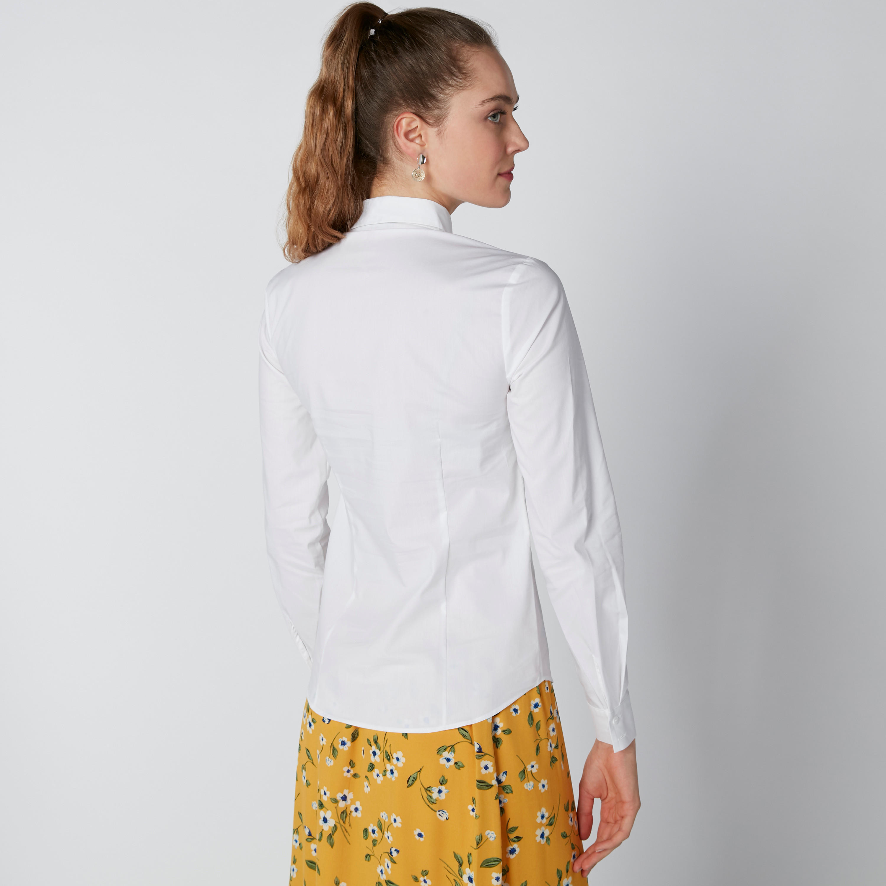 Plain Long Sleeves Collared Shirt with Complete Placket-women-clothing-shirtsandblouses-shirts-image-2