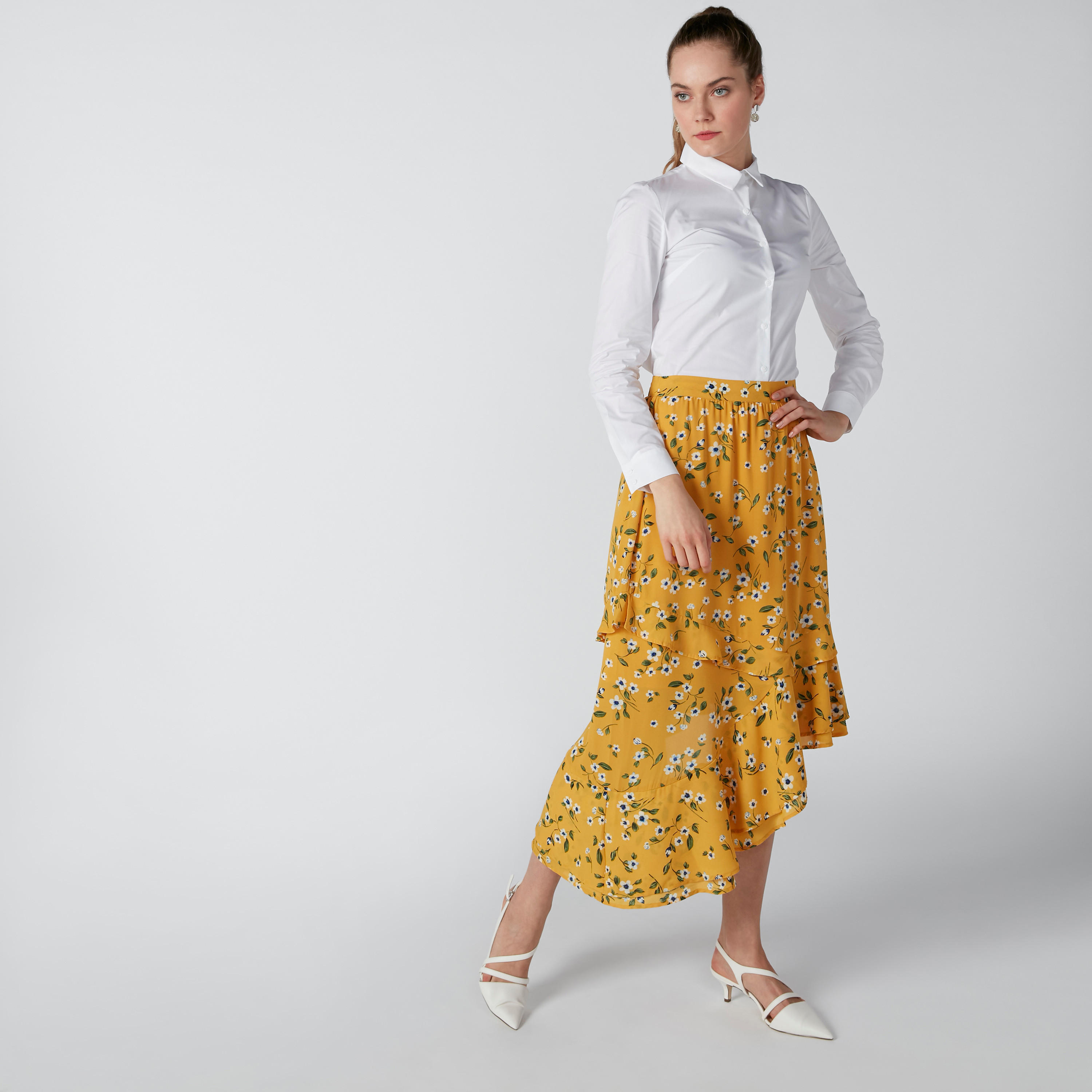Plain Long Sleeves Collared Shirt with Complete Placket-women-clothing-shirtsandblouses-shirts-image-3