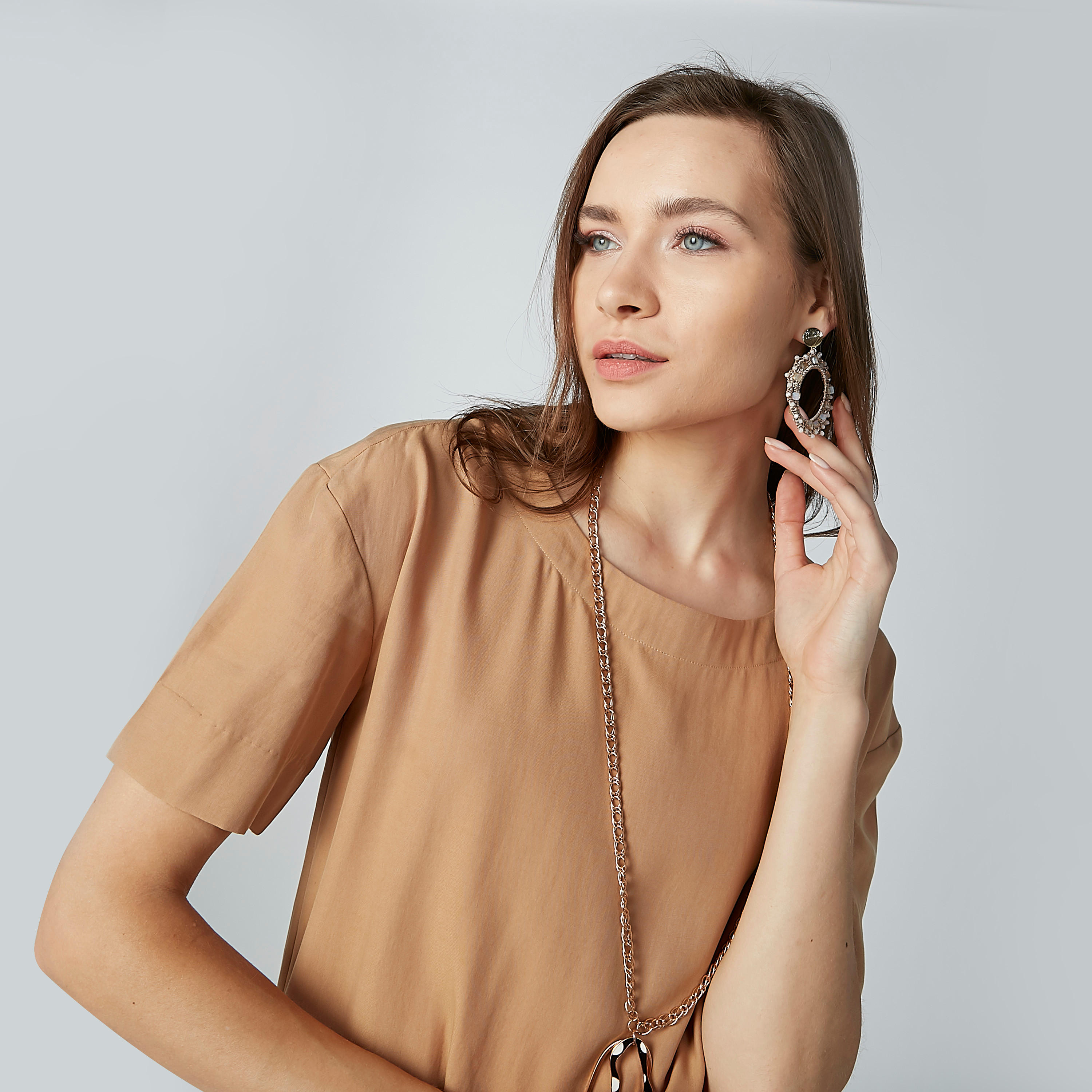 تونيك سادة بأكمام قصيرة وجيوب-women-clothing-shirtsandblouses-blouses-image-6