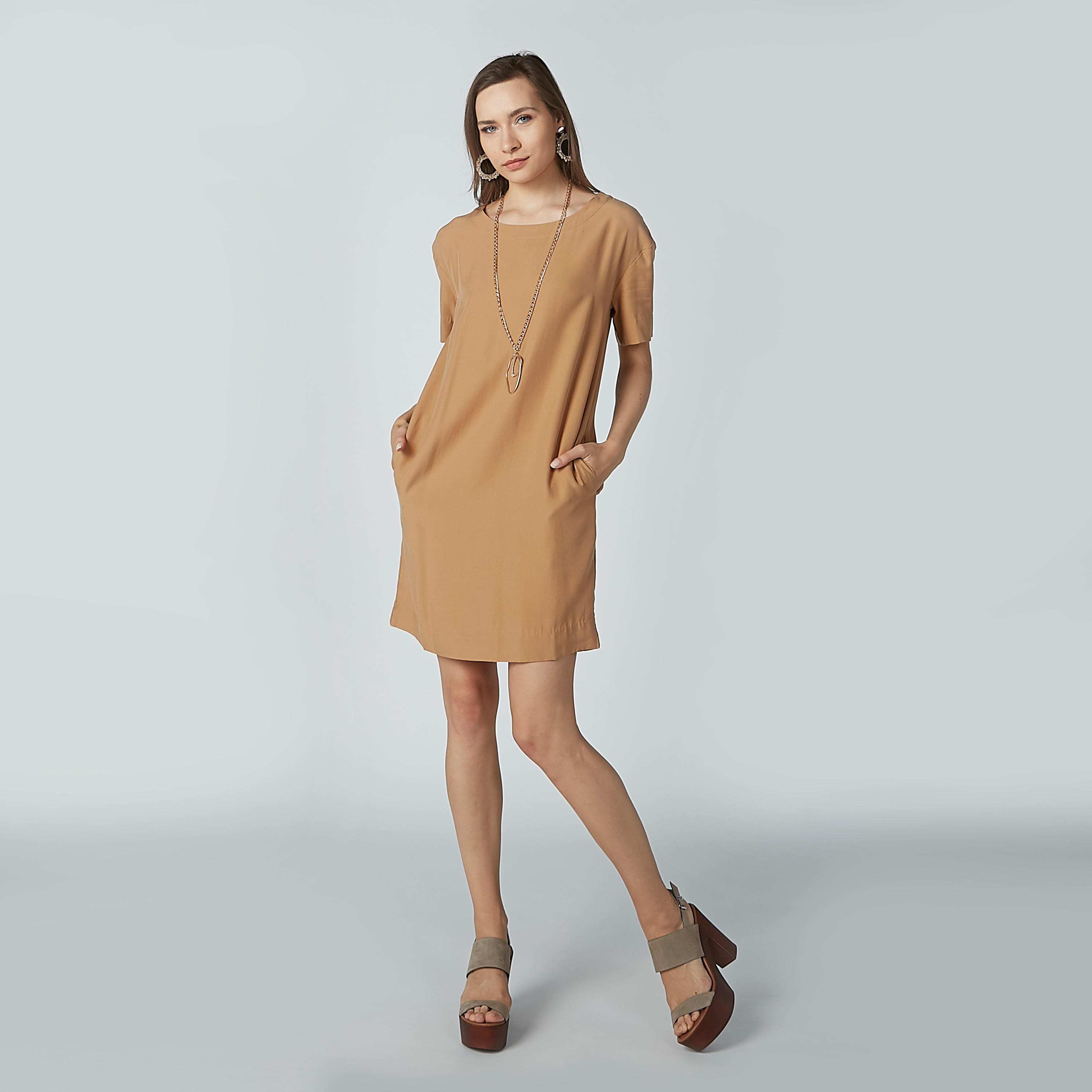تونيك سادة بأكمام قصيرة وجيوب-women-clothing-shirtsandblouses-blouses-image-3
