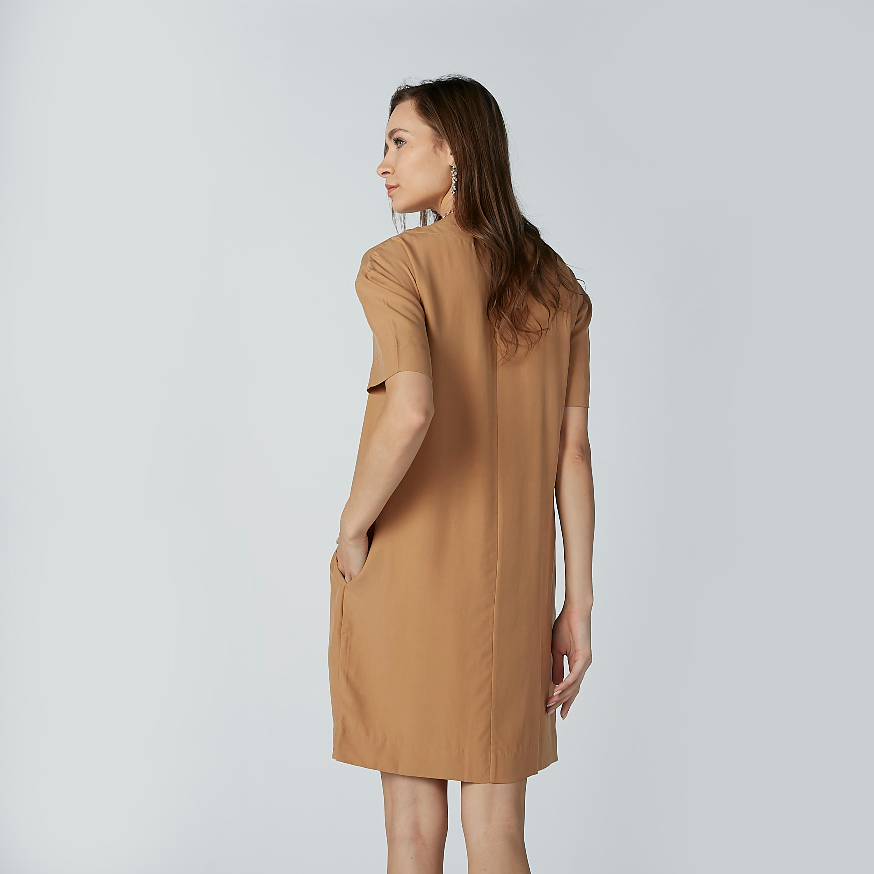 تونيك سادة بأكمام قصيرة وجيوب-women-clothing-shirtsandblouses-blouses-image-2