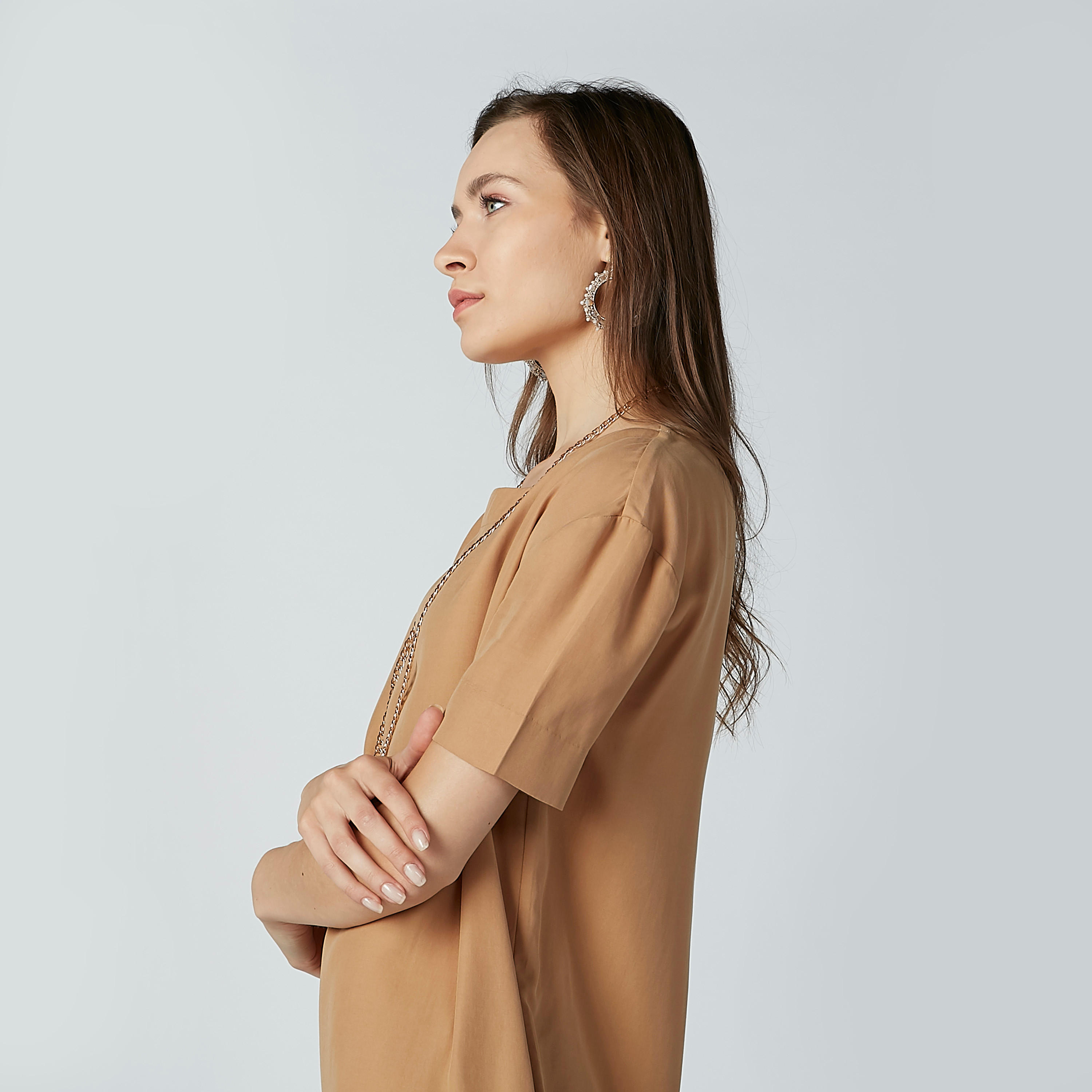 تونيك سادة بأكمام قصيرة وجيوب-women-clothing-shirtsandblouses-blouses-image-1