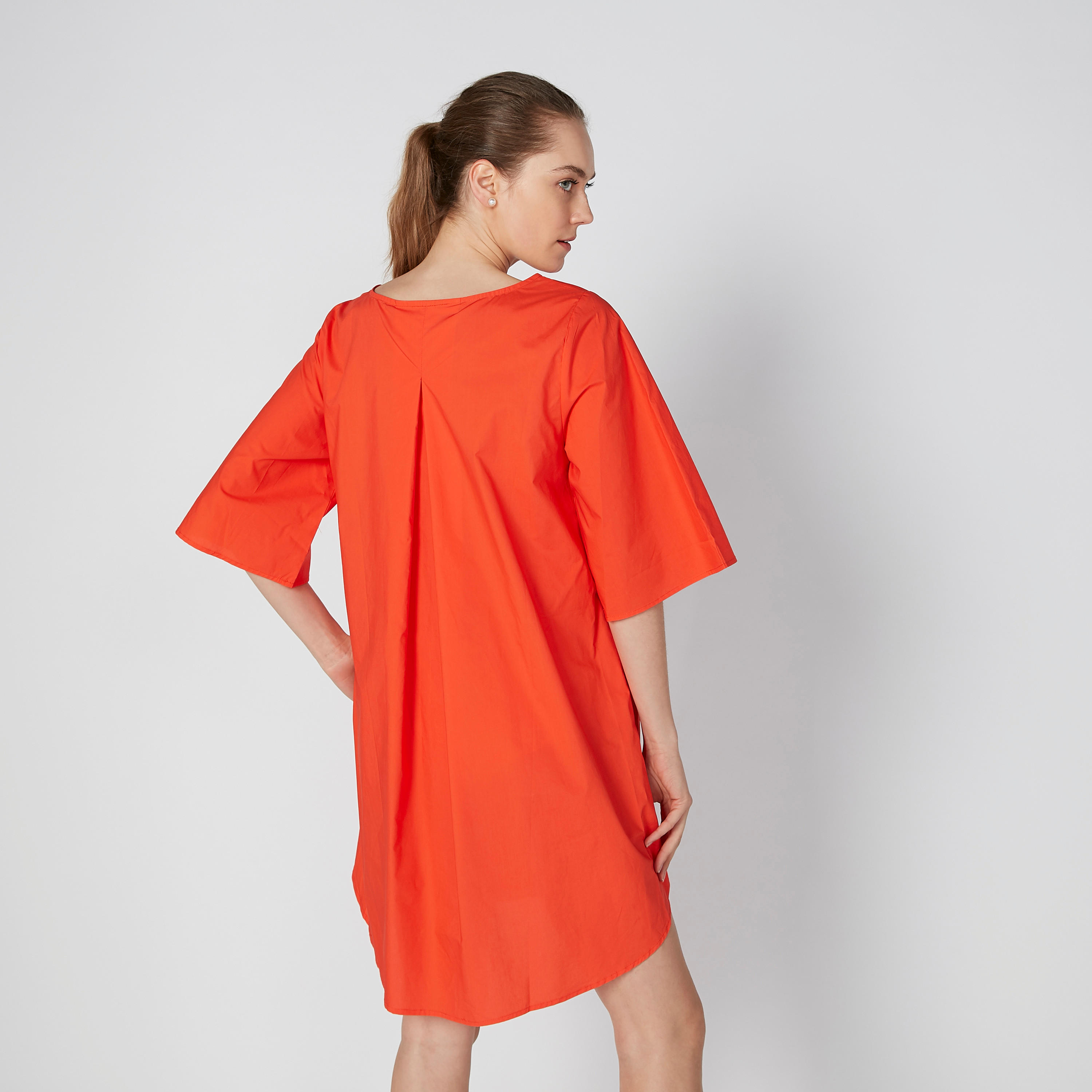 Solid Tunic with 3/4 Sleeves and Pocket Detail-women-clothing-shirtsandblouses-blouses-image-2