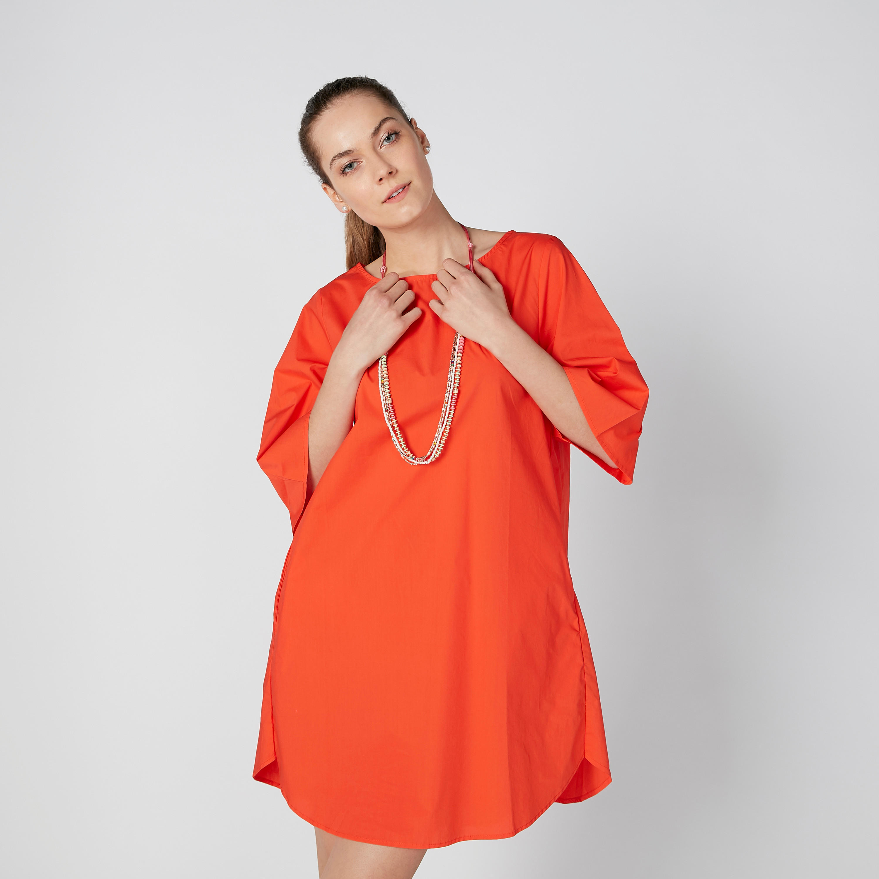 Solid Tunic with 3/4 Sleeves and Pocket Detail-women-clothing-shirtsandblouses-blouses-image-4