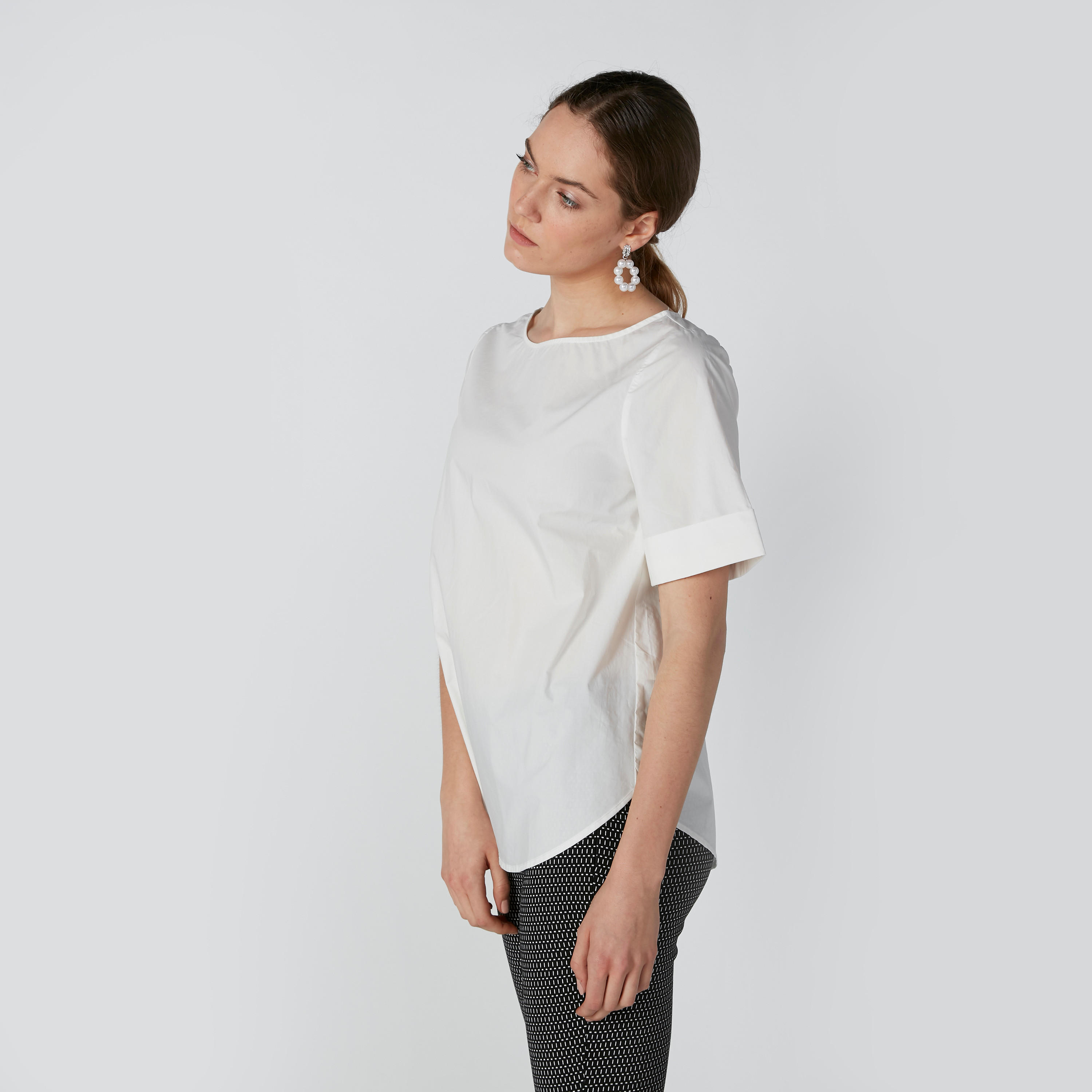 Plain Top with Boat Neck and Short Sleeves-women-clothing-shirtsandblouses-blouses-image-4
