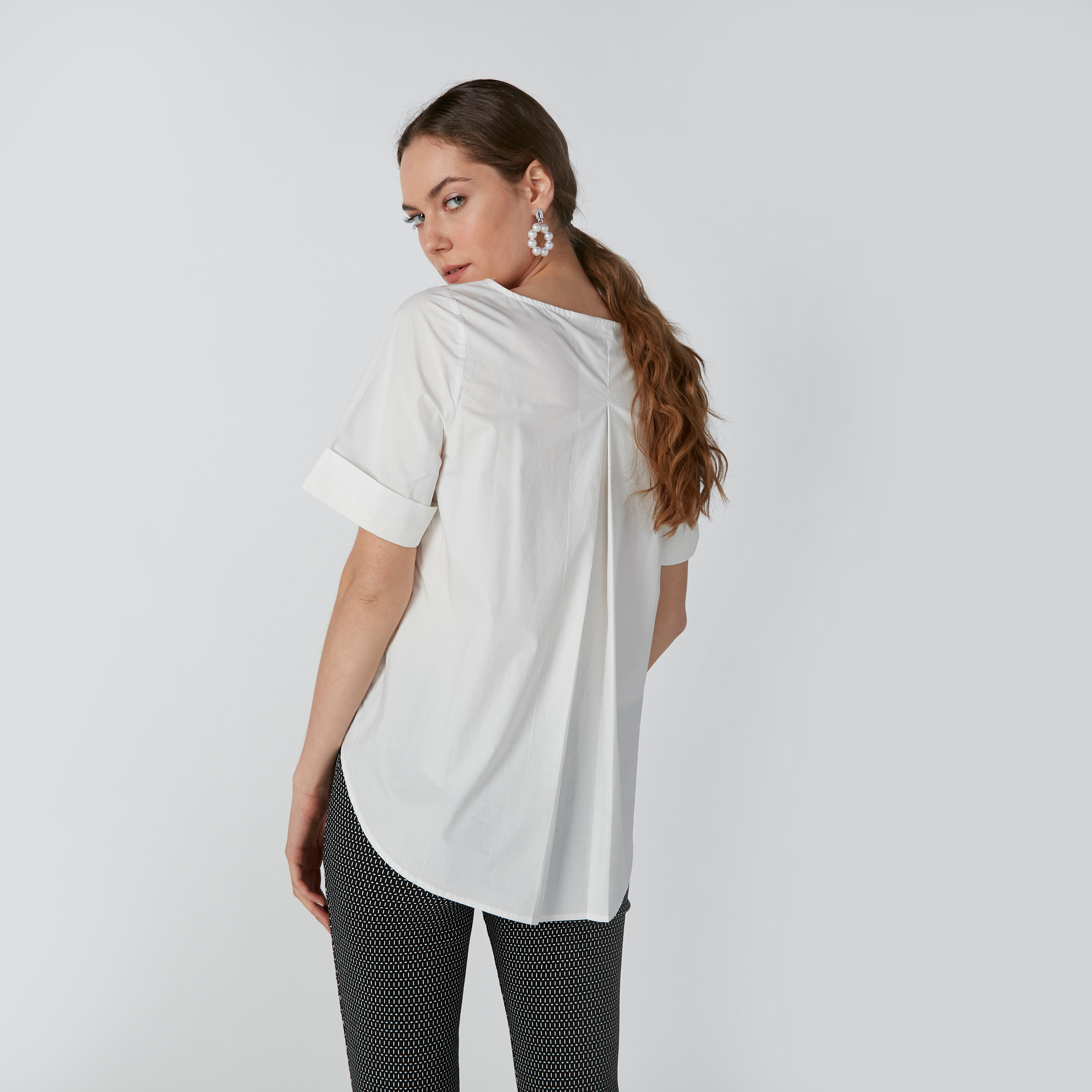 Plain Top with Boat Neck and Short Sleeves-women-clothing-shirtsandblouses-blouses-image-5