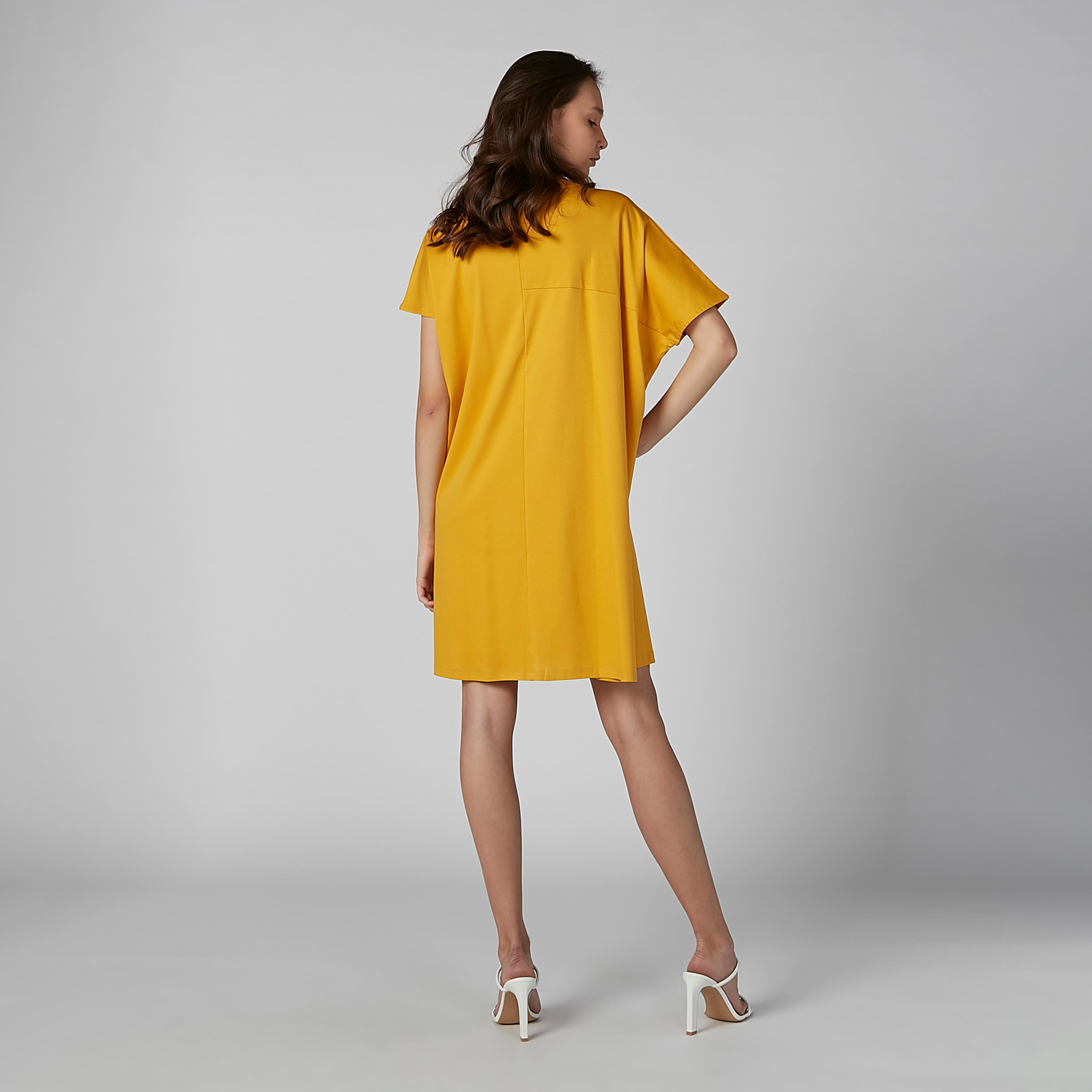 Solid Tunic with V-neck and Short Sleeves-women-clothing-shirtsandblouses-blouses-image-4