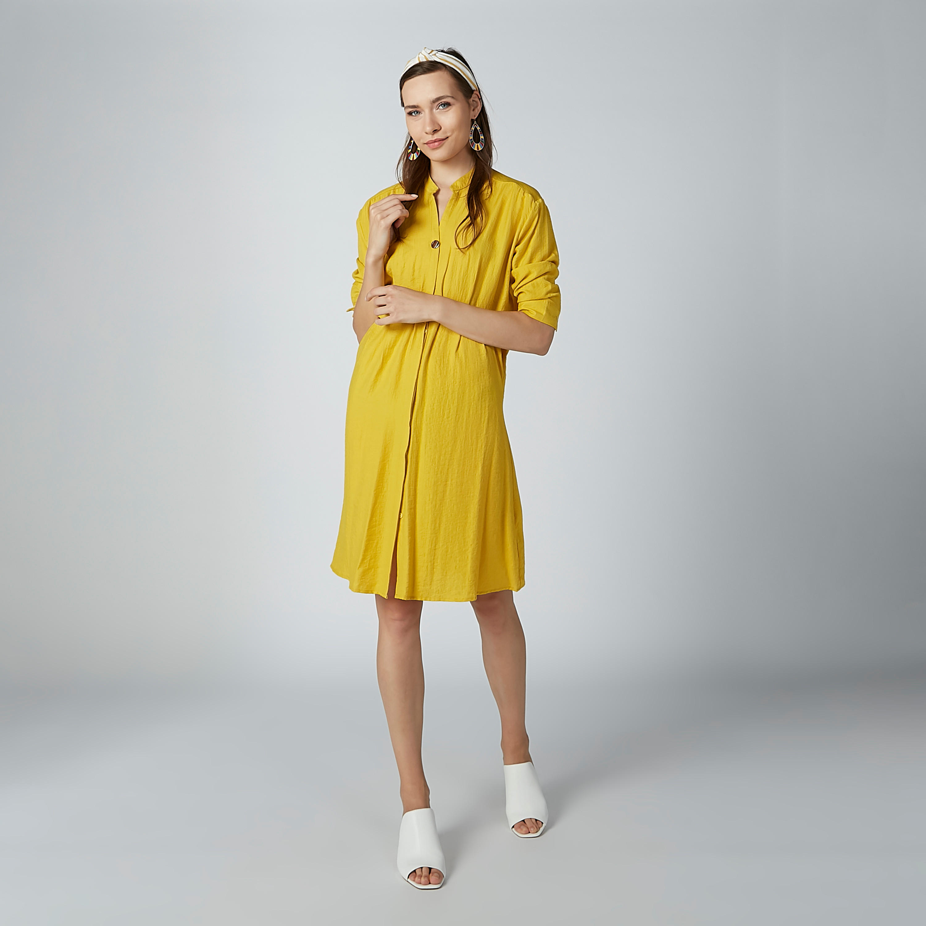 تونيك بارز الملمس بياقة ماندارين وأكمام 3/4-women-clothing-shirtsandblouses-blouses-image-3