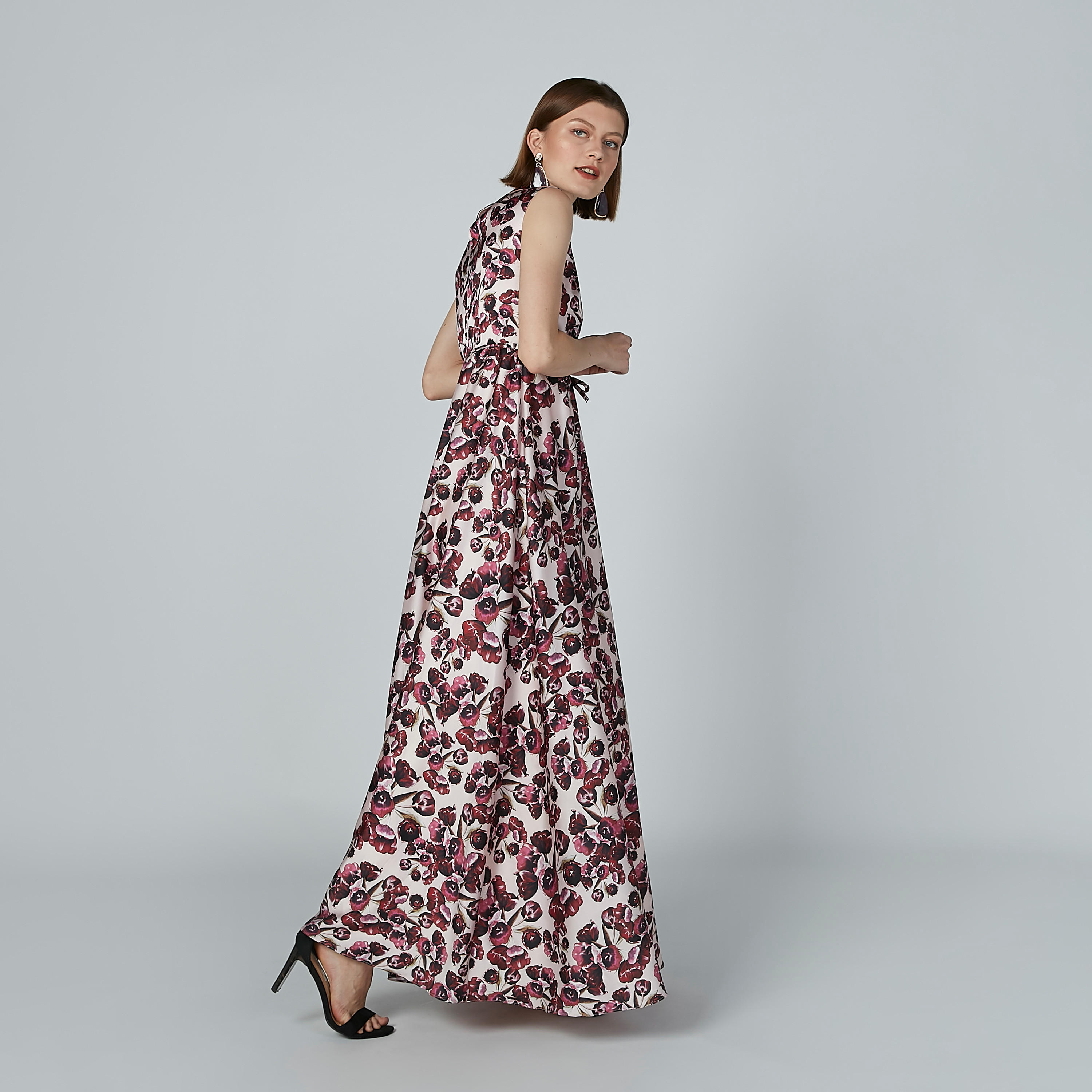 فستان إيه لاين دون أكمام بأربطة وطبعات-women-clothing-dresses-image-3