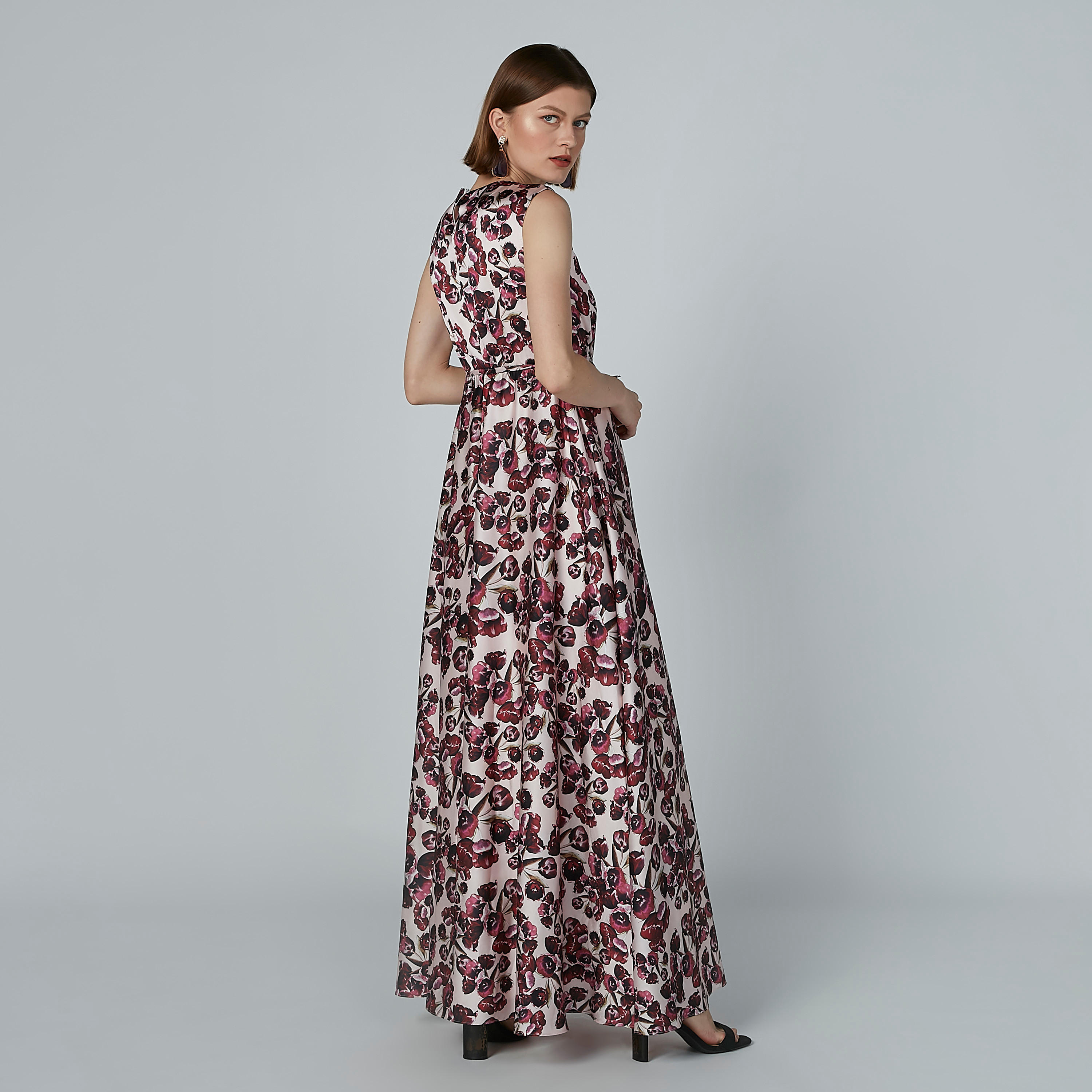 فستان إيه لاين دون أكمام بأربطة وطبعات-women-clothing-dresses-image-5