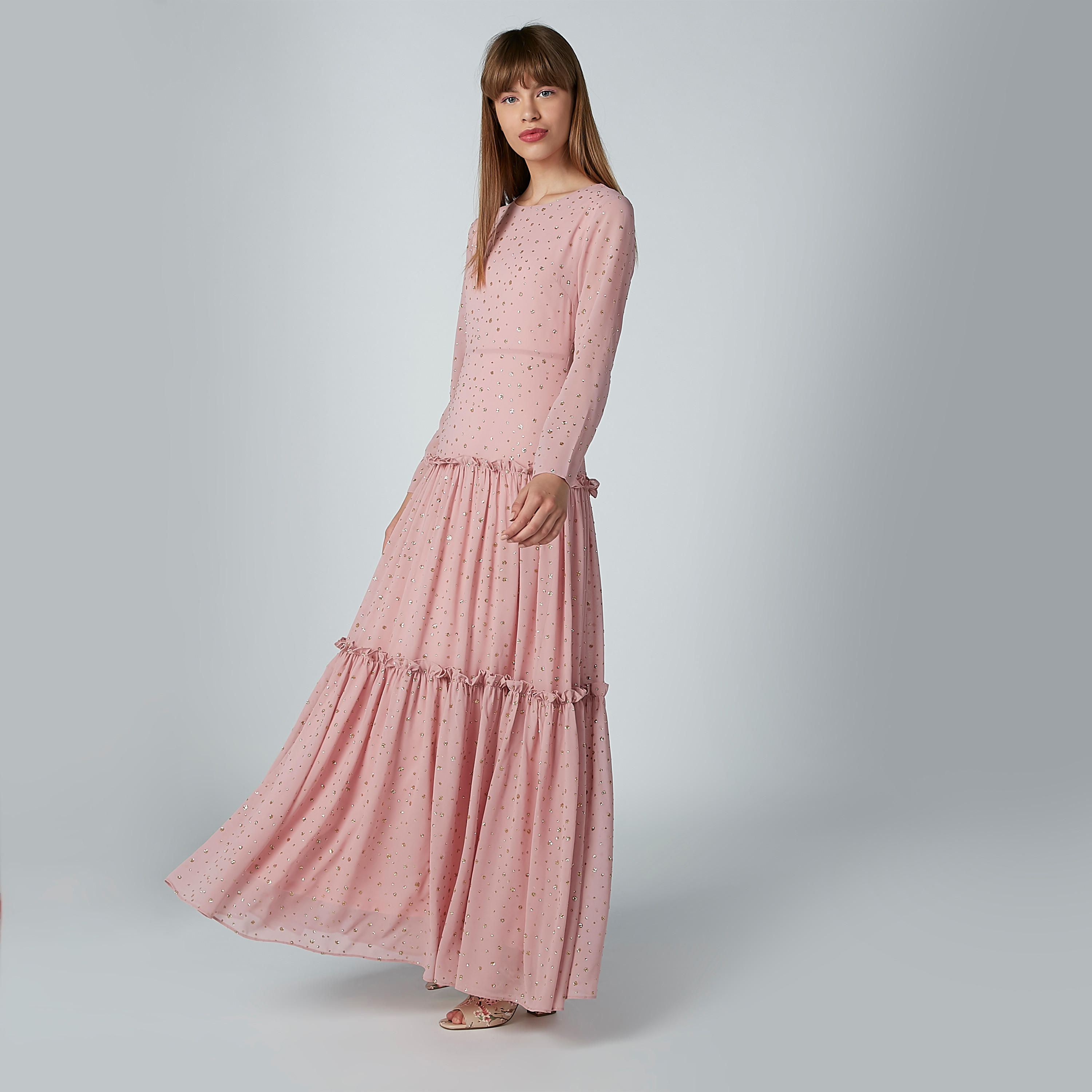 Embellished Maxi Dress with Long Sleeves and Ruffle Detail-women-clothing-dresses-image-4