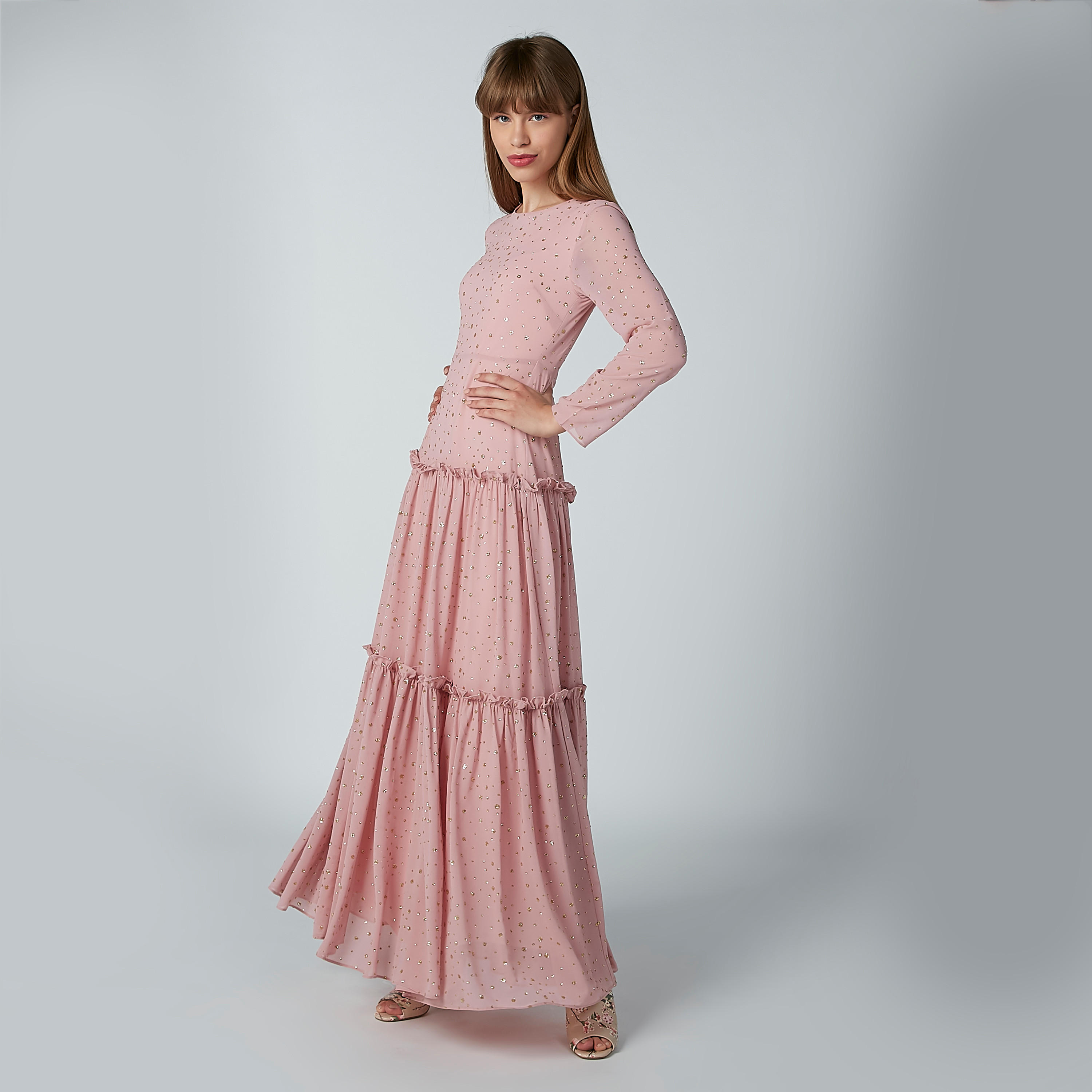 Embellished Maxi Dress with Long Sleeves and Ruffle Detail-women-clothing-dresses-image-6