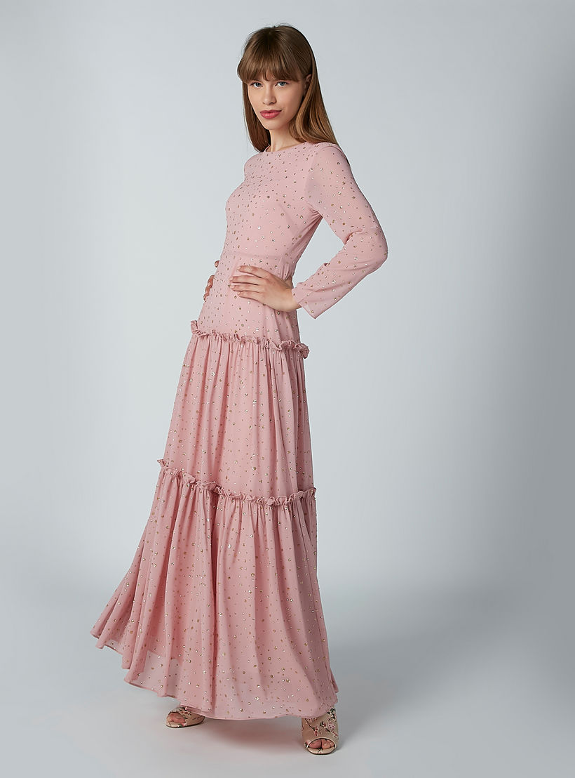 Embellished Maxi Dress with Long Sleeves and Ruffle Detail-women-clothing-dresses-image-6