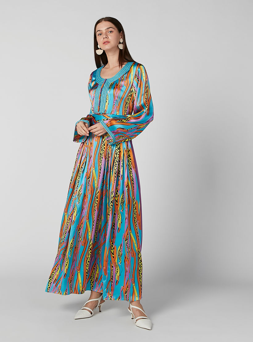 فستان إيه لاين طويل بأكمام طويلة ورباط خلفي وطبعات-women-clothing-dresses-image-1