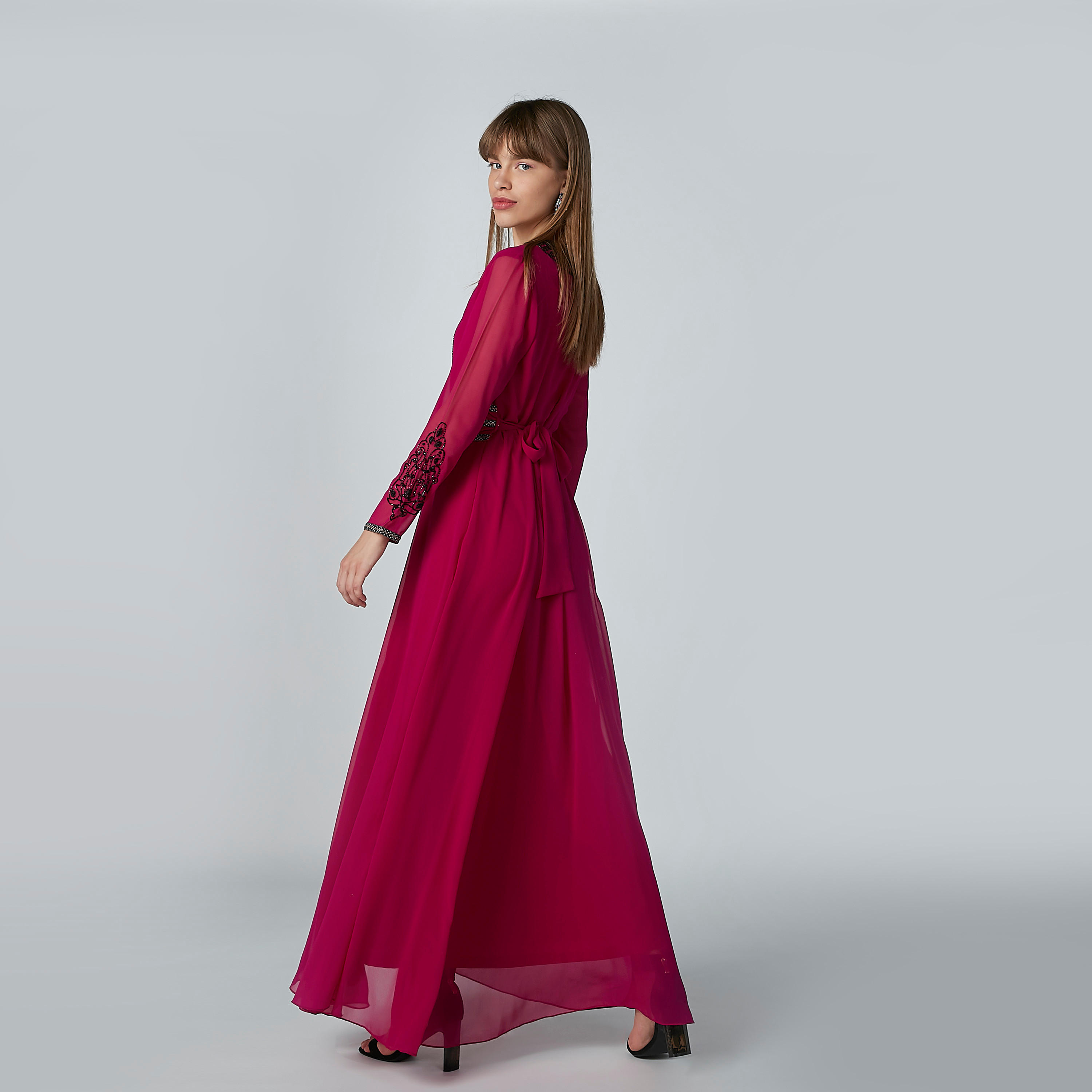 فستان إيه لاين طويل مطرّز بأكمام طويلة-women-clothing-dresses-image-6