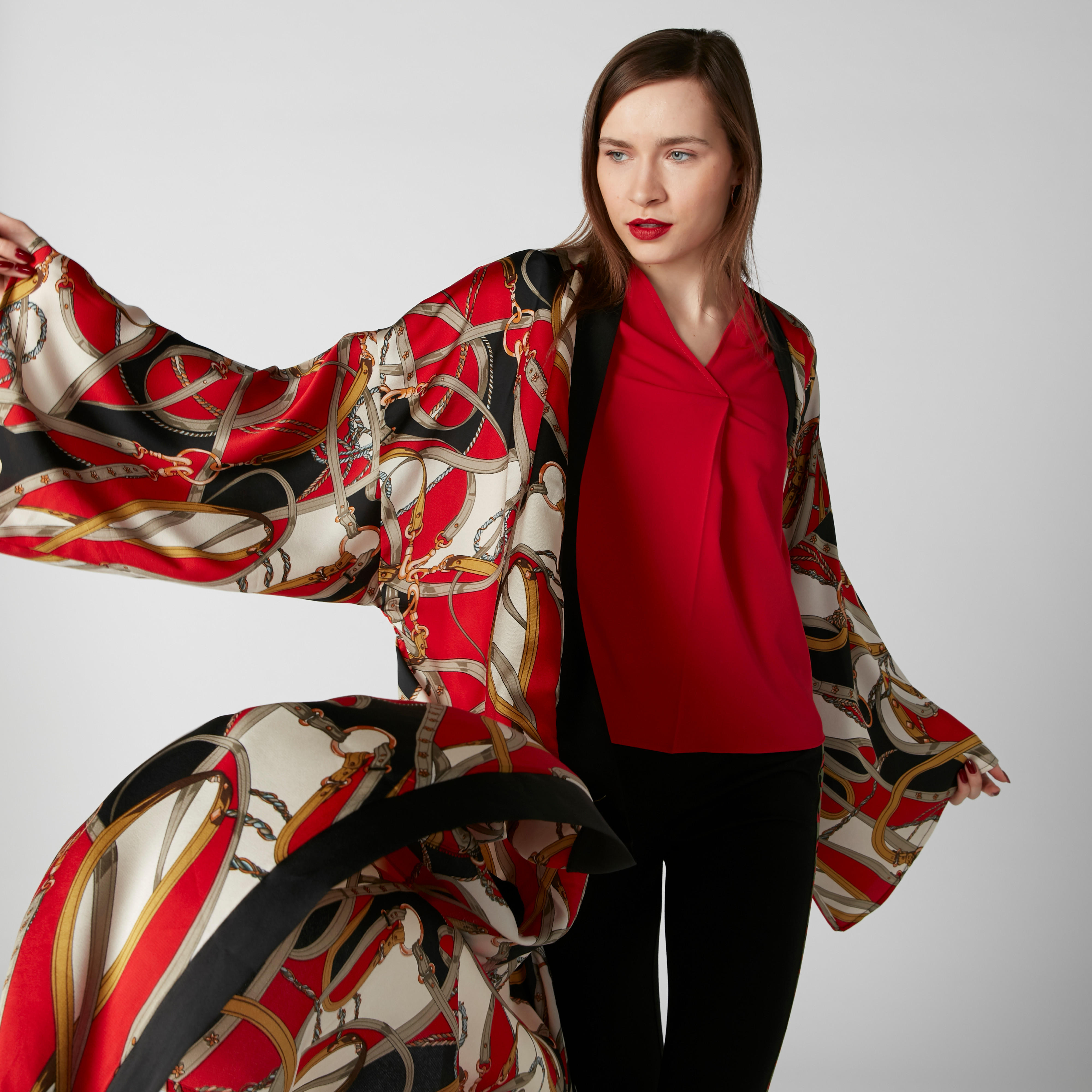 Printed Longline Shrug with Long Sleeves-women-winterwear-cardigansandjumpers-cardigans-image-2