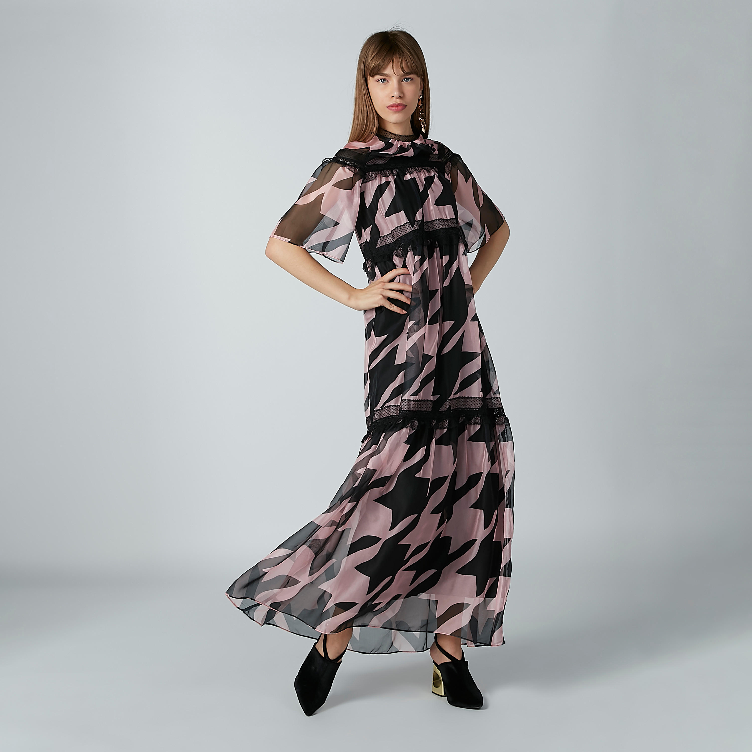 Printed Maxi A-line Dress with Lace Detail and Short Sleeves-women-clothing-dresses-image-3