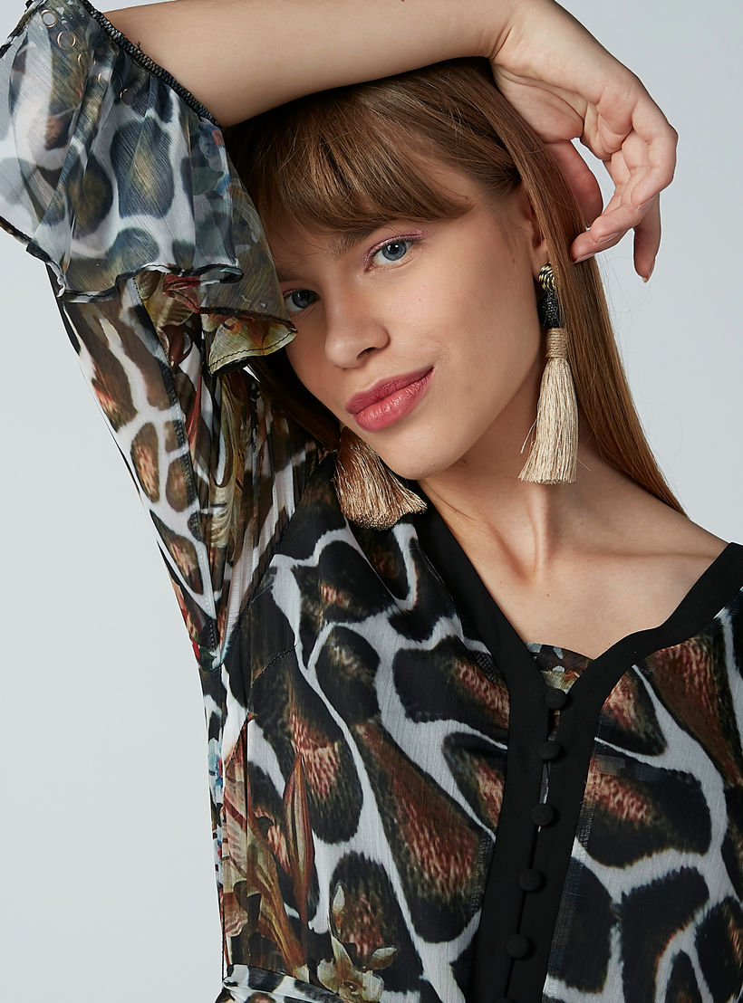 فستان إيه لاين طويل بأكمام واسعة وطبعات زهرية-women-clothing-dresses-image-4