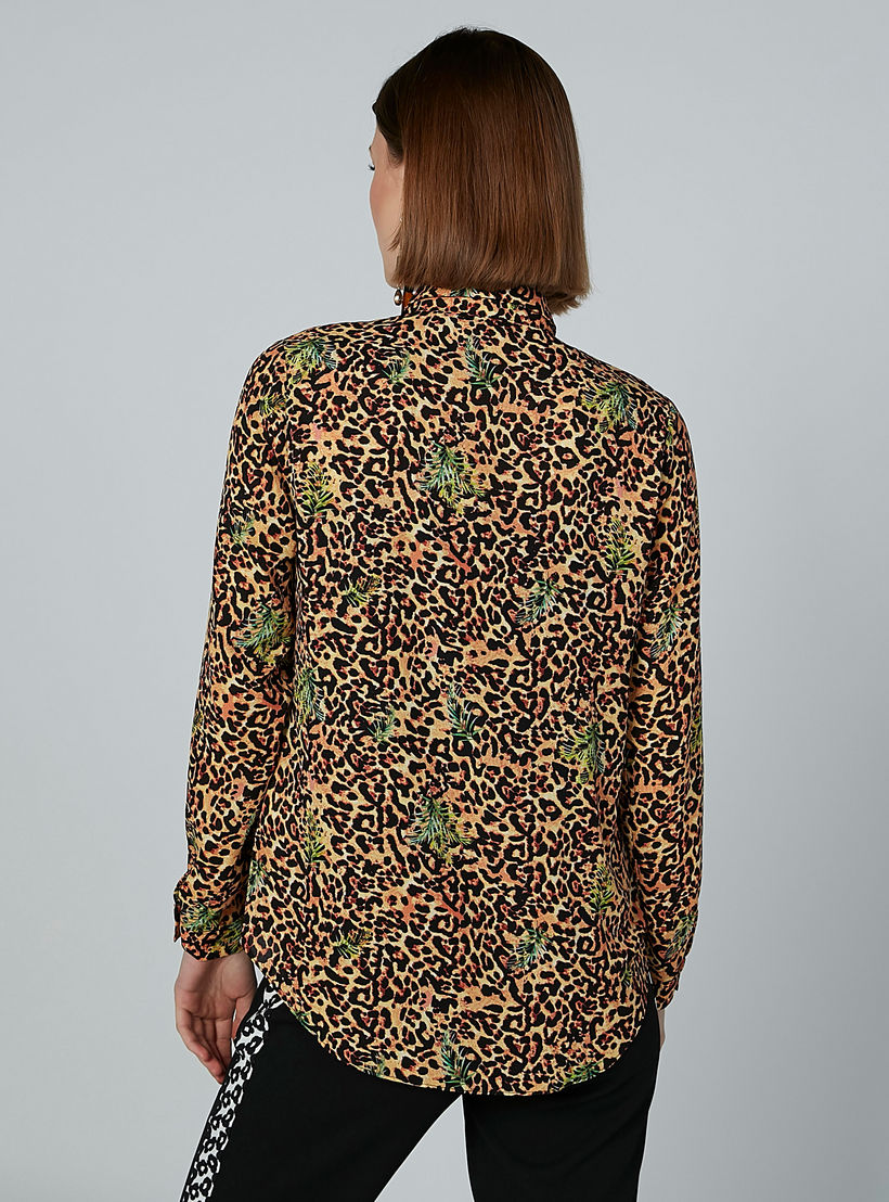 Printed Shirt with Spread Collar and Long Sleeves-women-clothing-shirtsandblouses-blouses-image-6