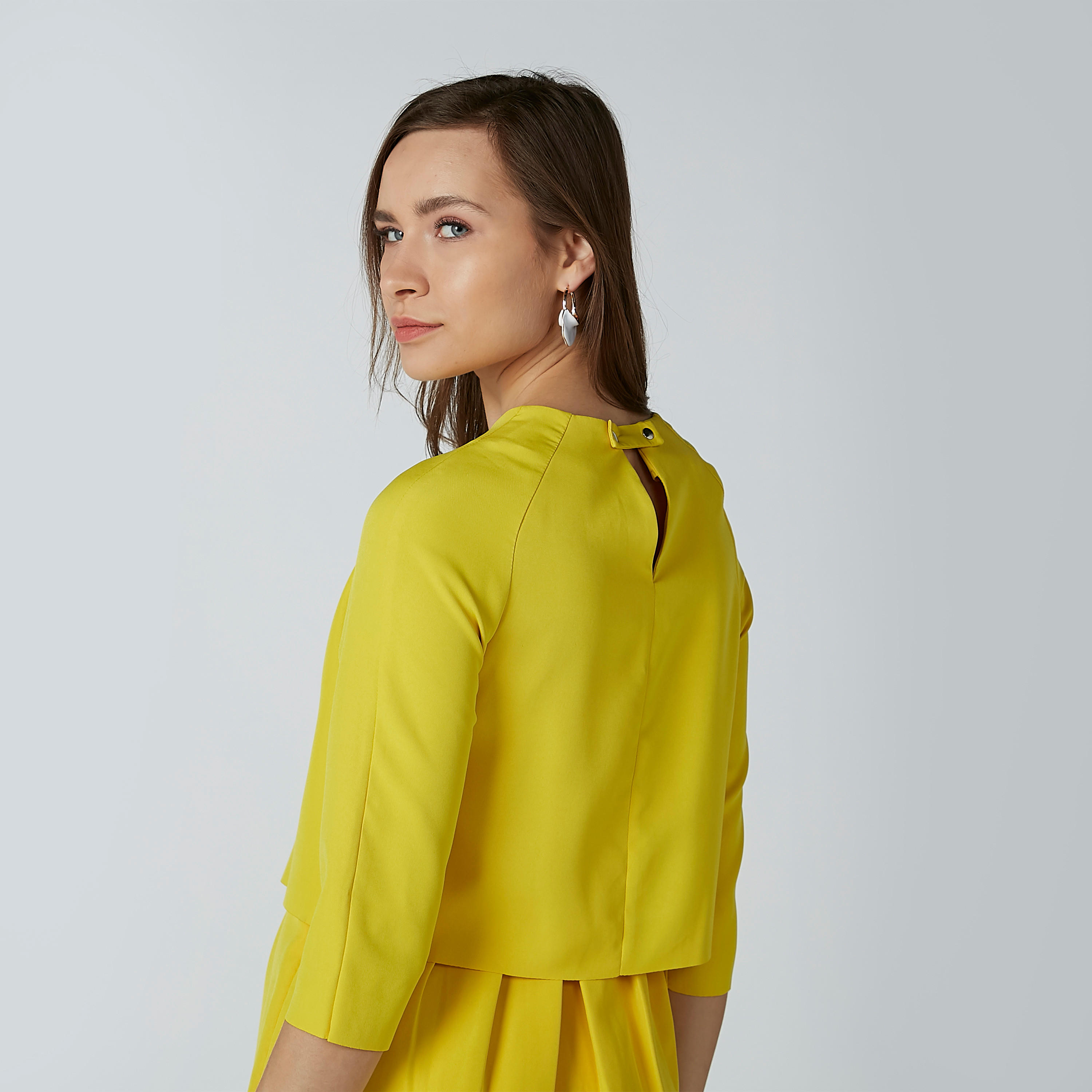 فستان ميدي بأكمام 3/4 وتفصيل كشكش-women-clothing-dresses-image-5