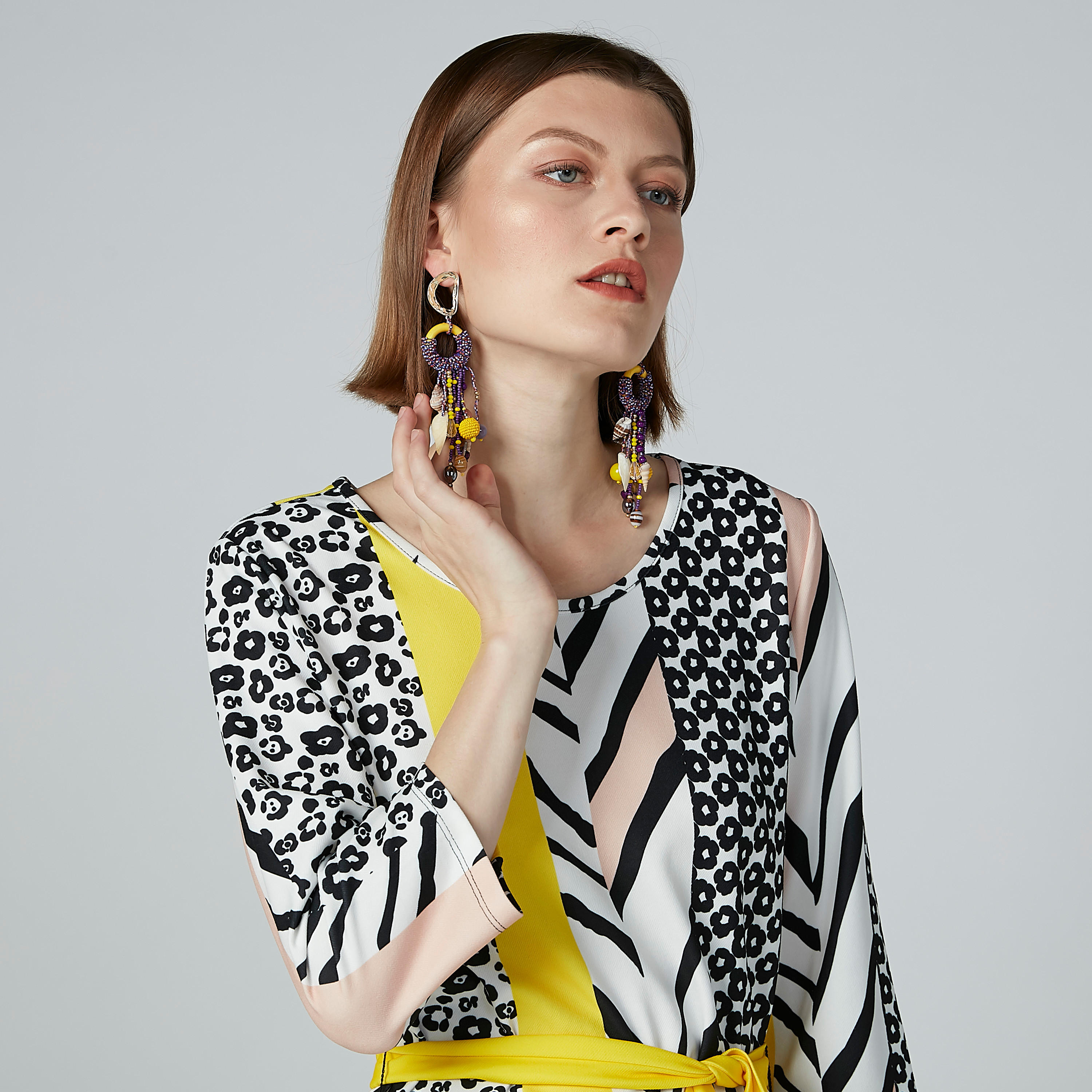 فستان إيه لاين متوسط الطول بأربطة وجيوب وطبعات-women-clothing-dresses-image-2
