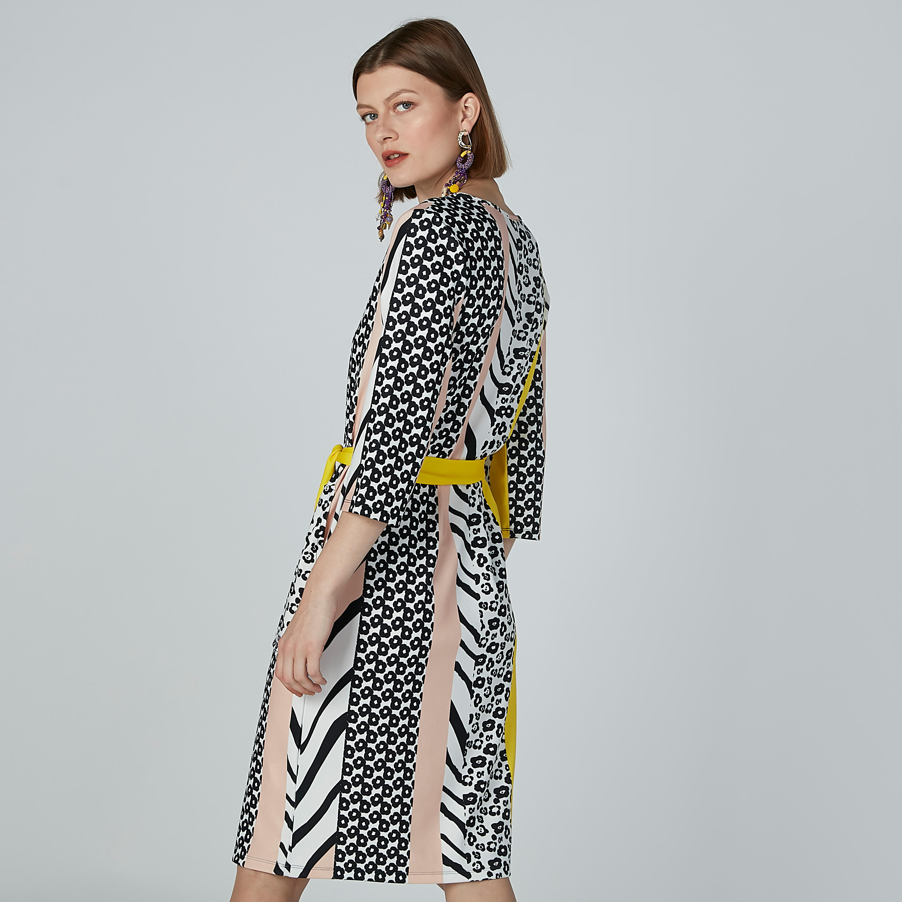 فستان إيه لاين متوسط الطول بأربطة وجيوب وطبعات-women-clothing-dresses-image-3