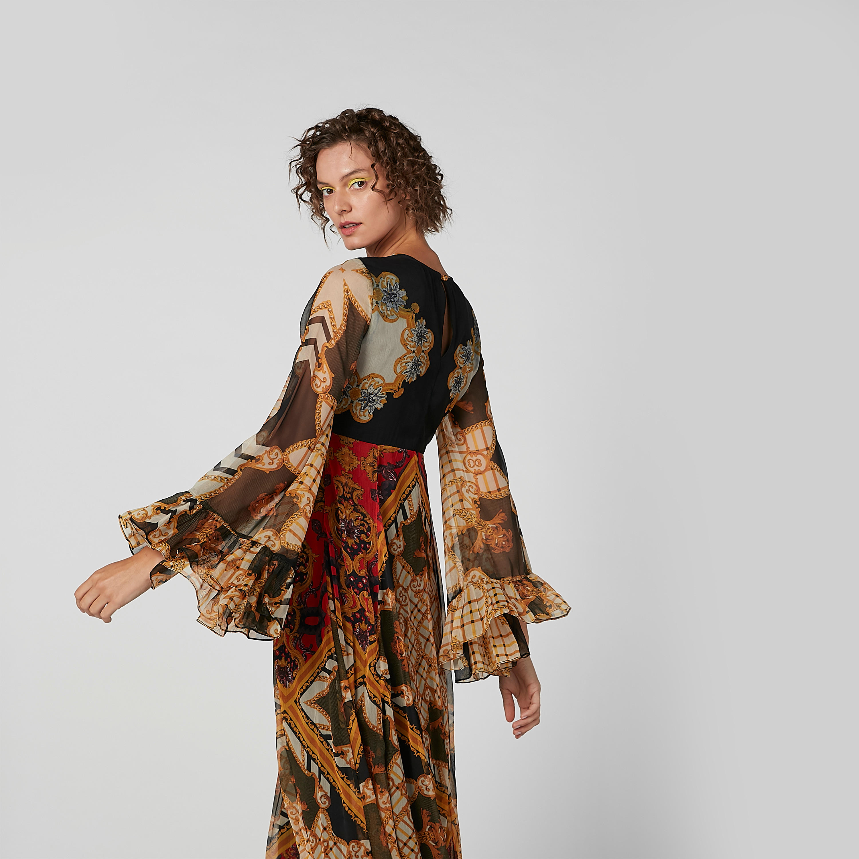 فستان إيه لاين طويل بأكمام واسعة وطبعات-women-clothing-dresses-image-4