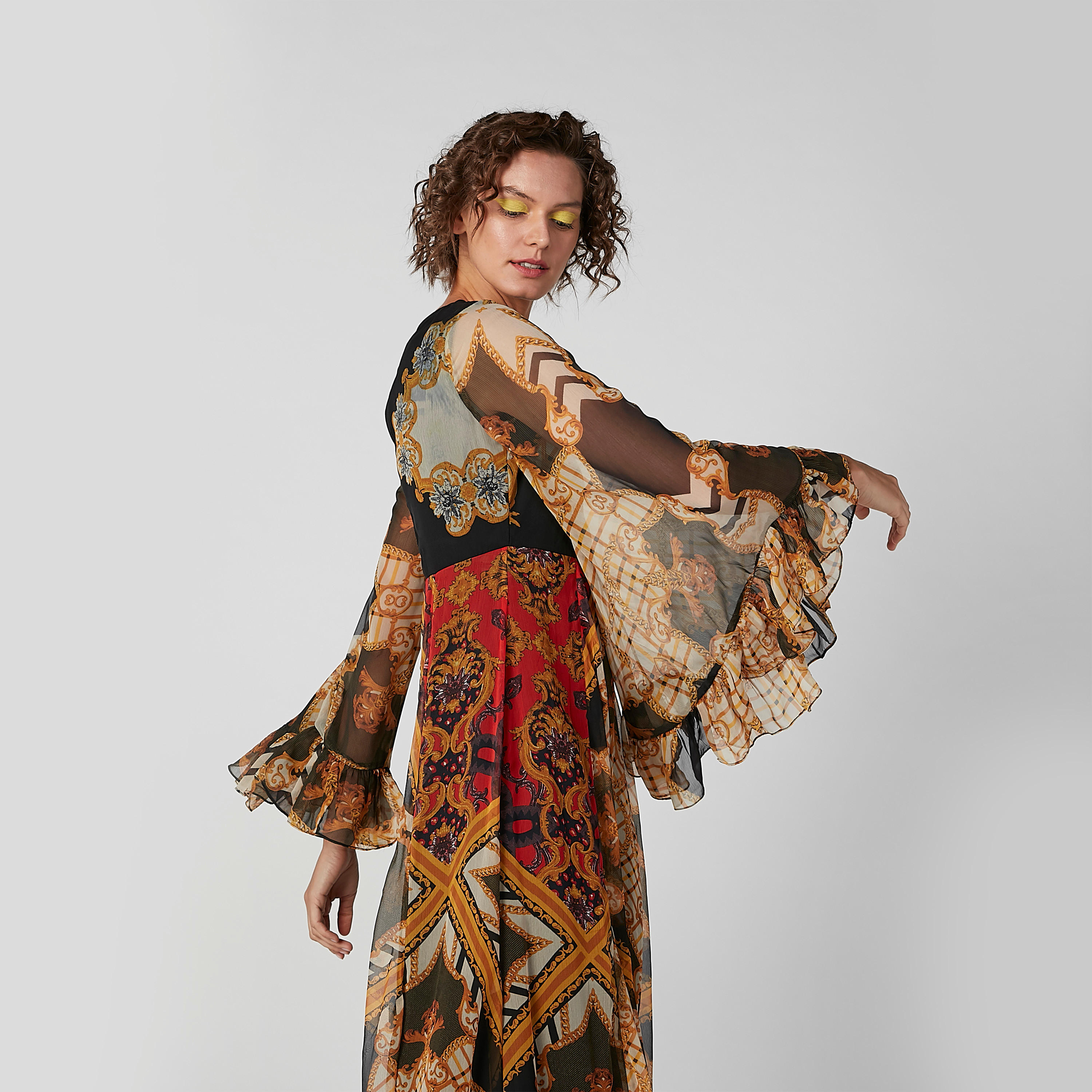 فستان إيه لاين طويل بأكمام واسعة وطبعات-women-clothing-dresses-image-6