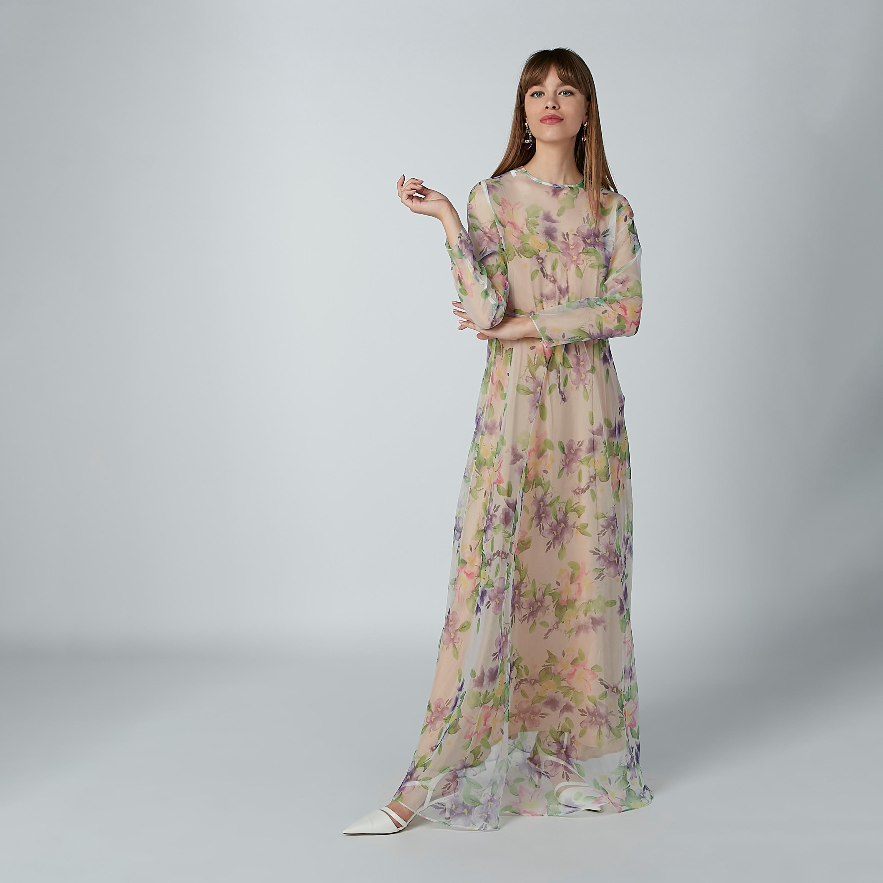 فستان إيه لاين طويل بأكمام طويلة وطبعات زهرية-women-clothing-dresses-image-5