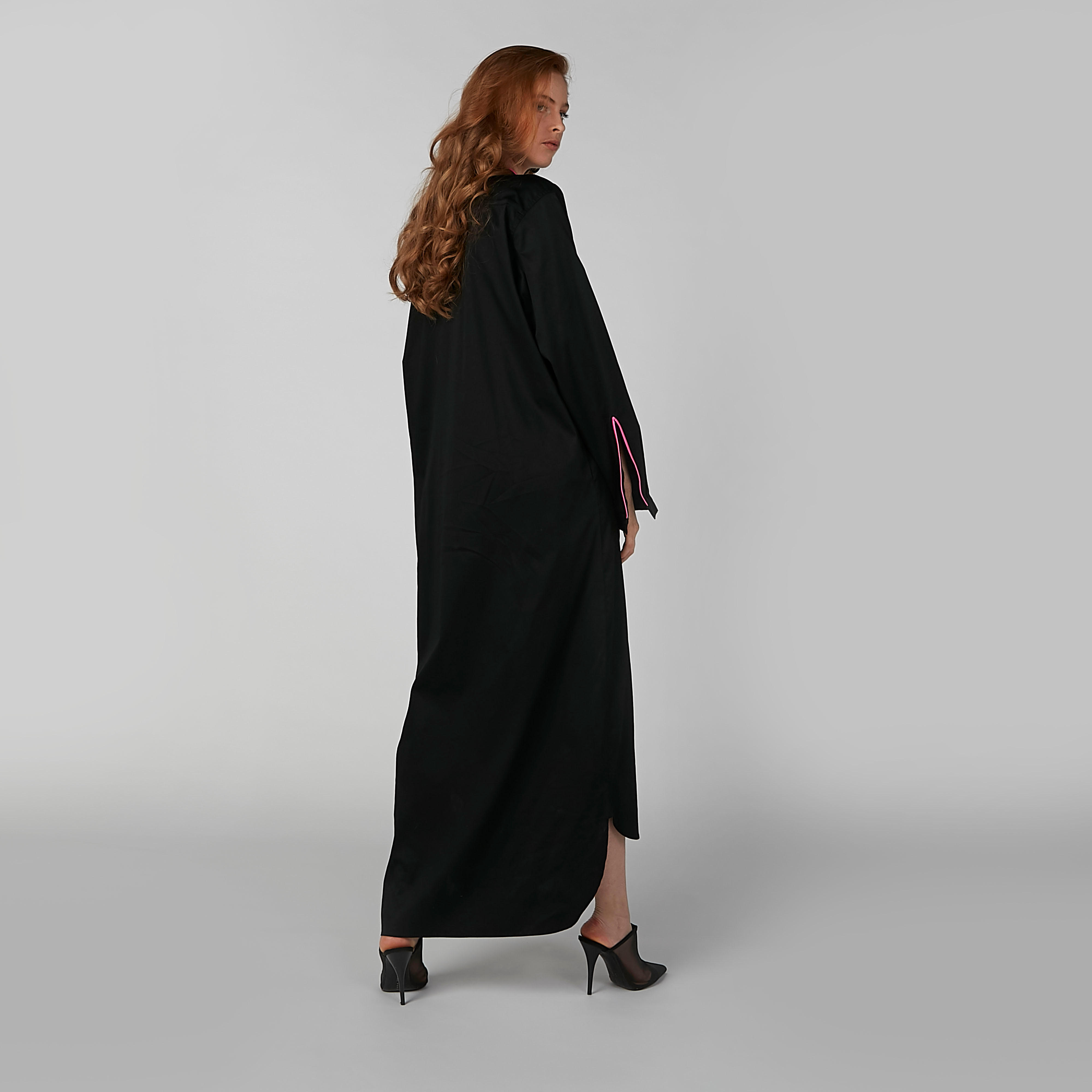 Plain Maxi Dress with Contrasting Piping Detail-women-clothing-dresses-image-3