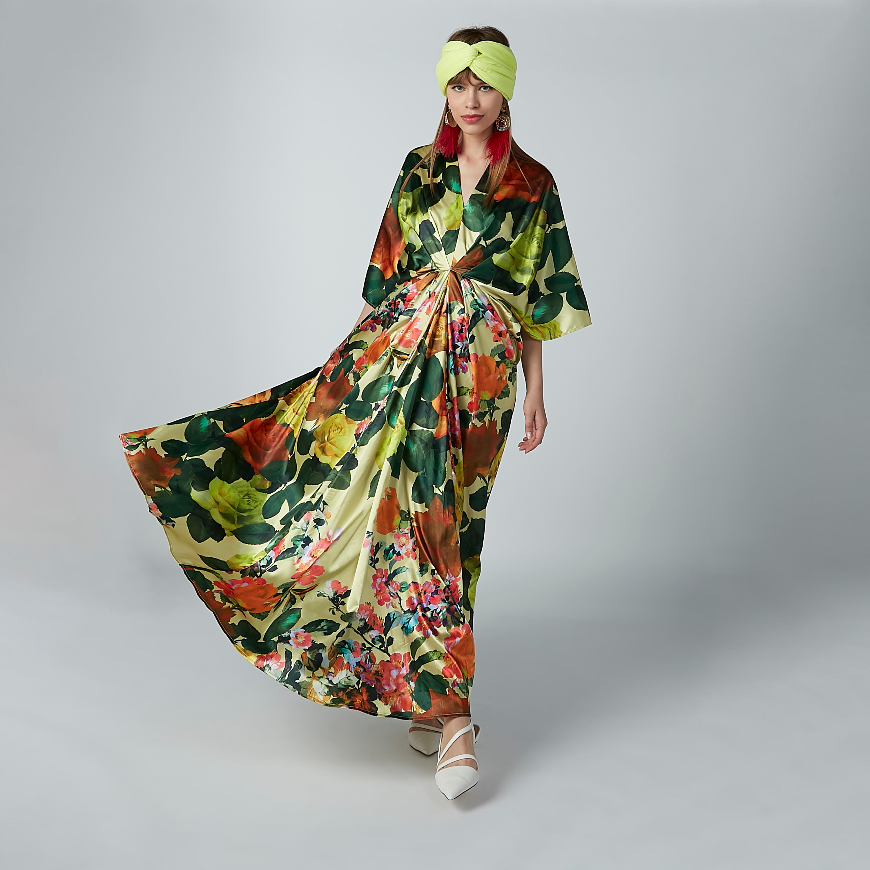 Printed Maxi Dress with Flared Sleeves-women-clothing-dresses-image-1