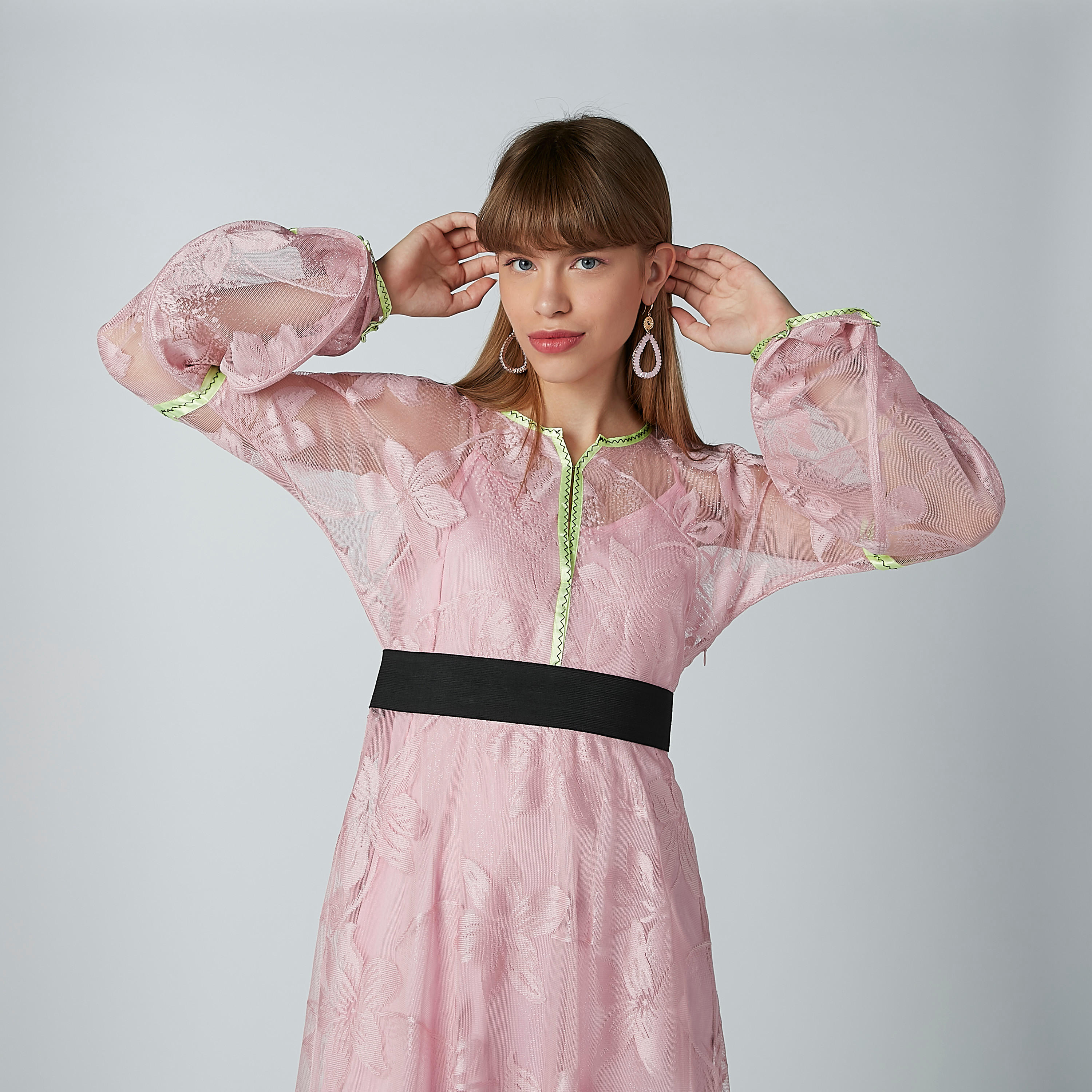 Lace Detail Maxi Dress with Long Sleeves-women-clothing-dresses-image-1
