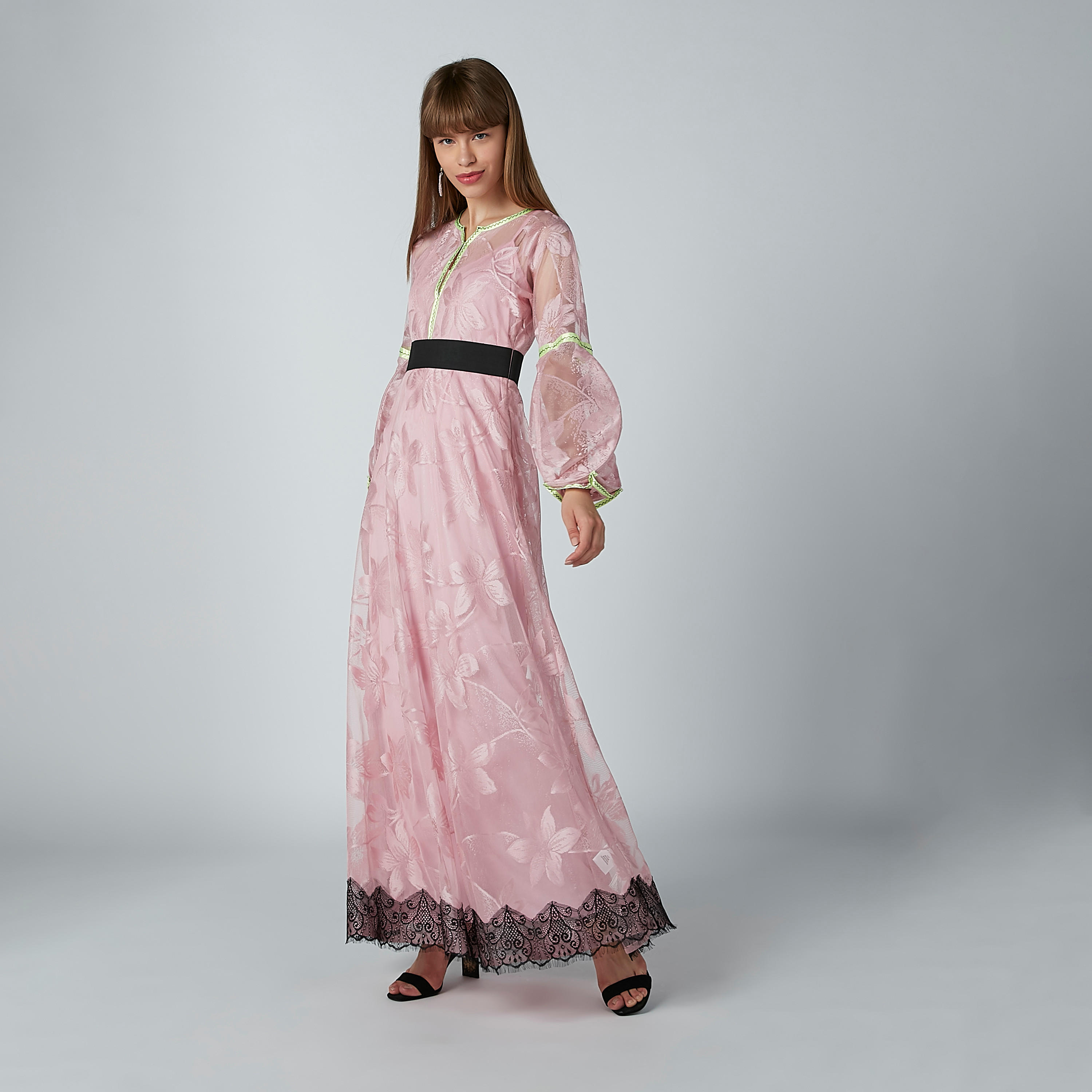 Lace Detail Maxi Dress with Long Sleeves-women-clothing-dresses-image-2