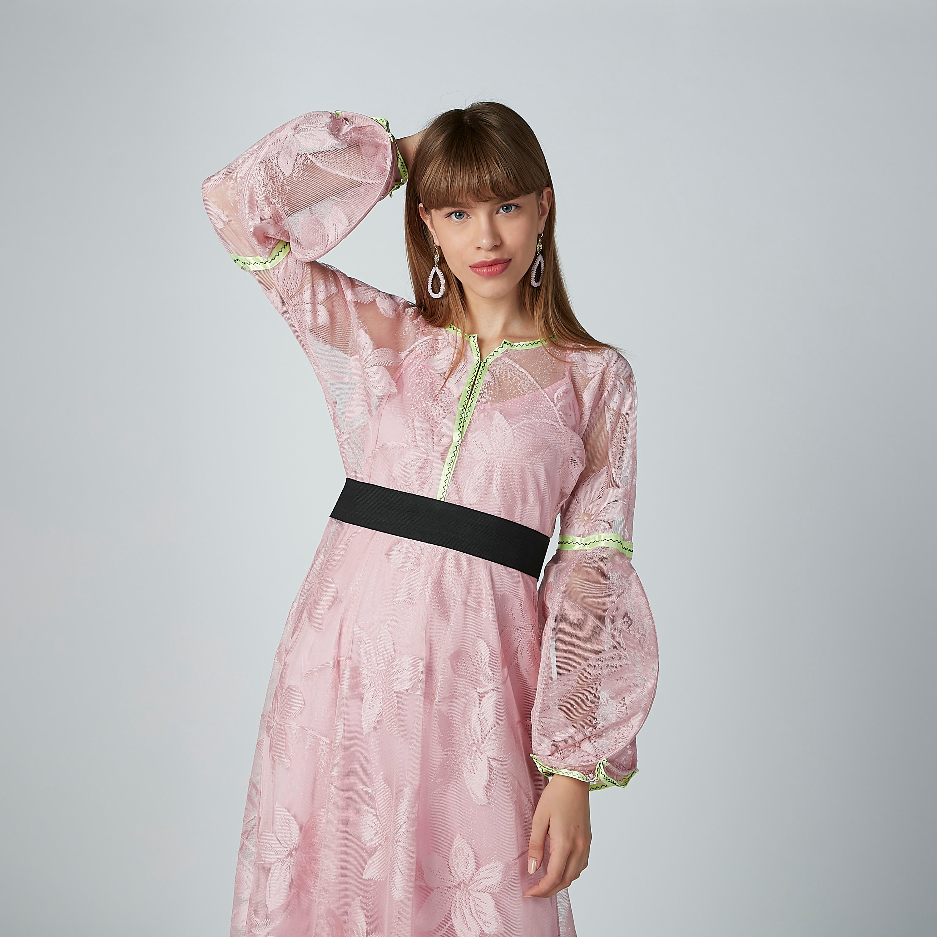 Lace Detail Maxi Dress with Long Sleeves-women-clothing-dresses-image-5