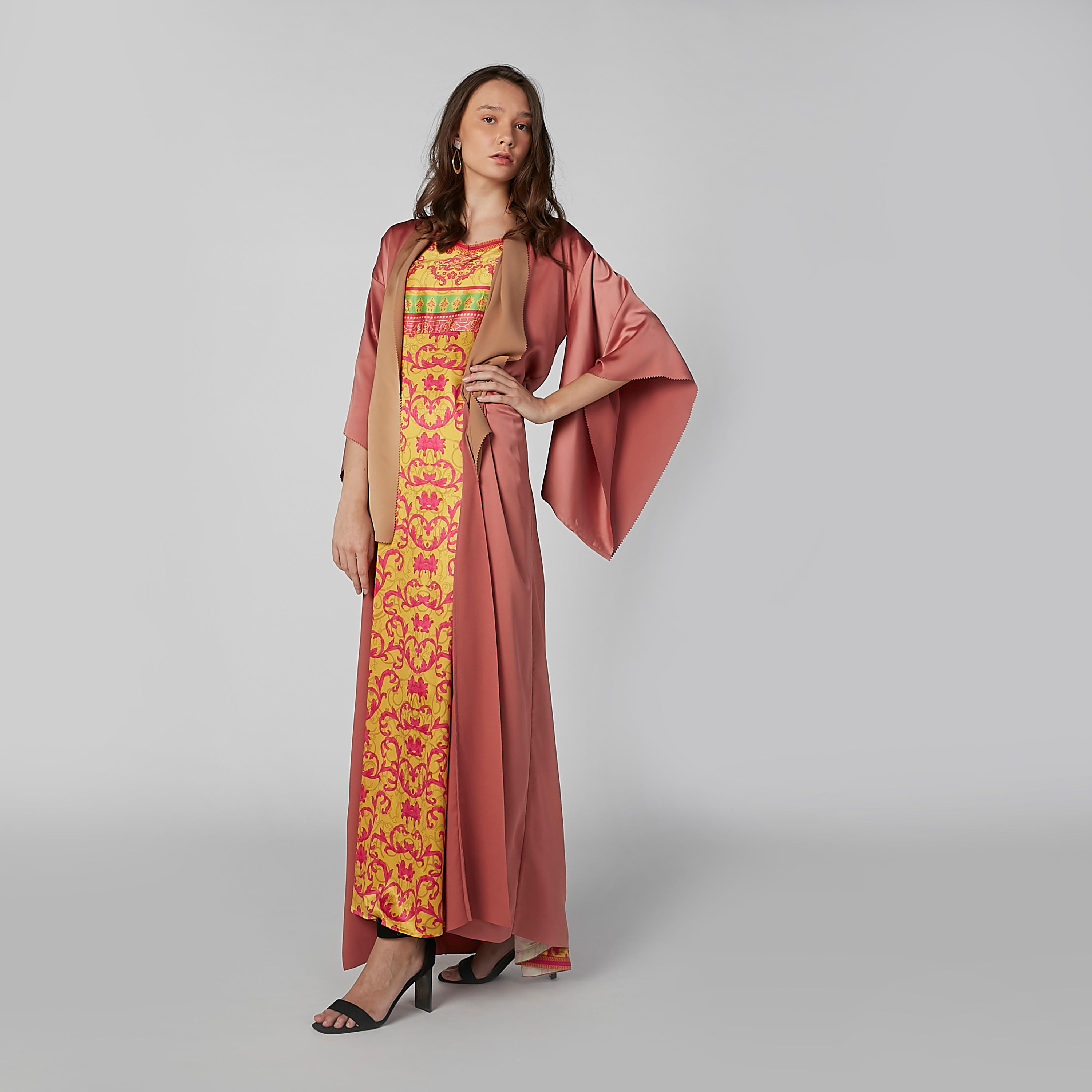 جاكيت طويل  سادة بأكمام زهرية-women-winterwear-coatsandjackets-jackets-image-2