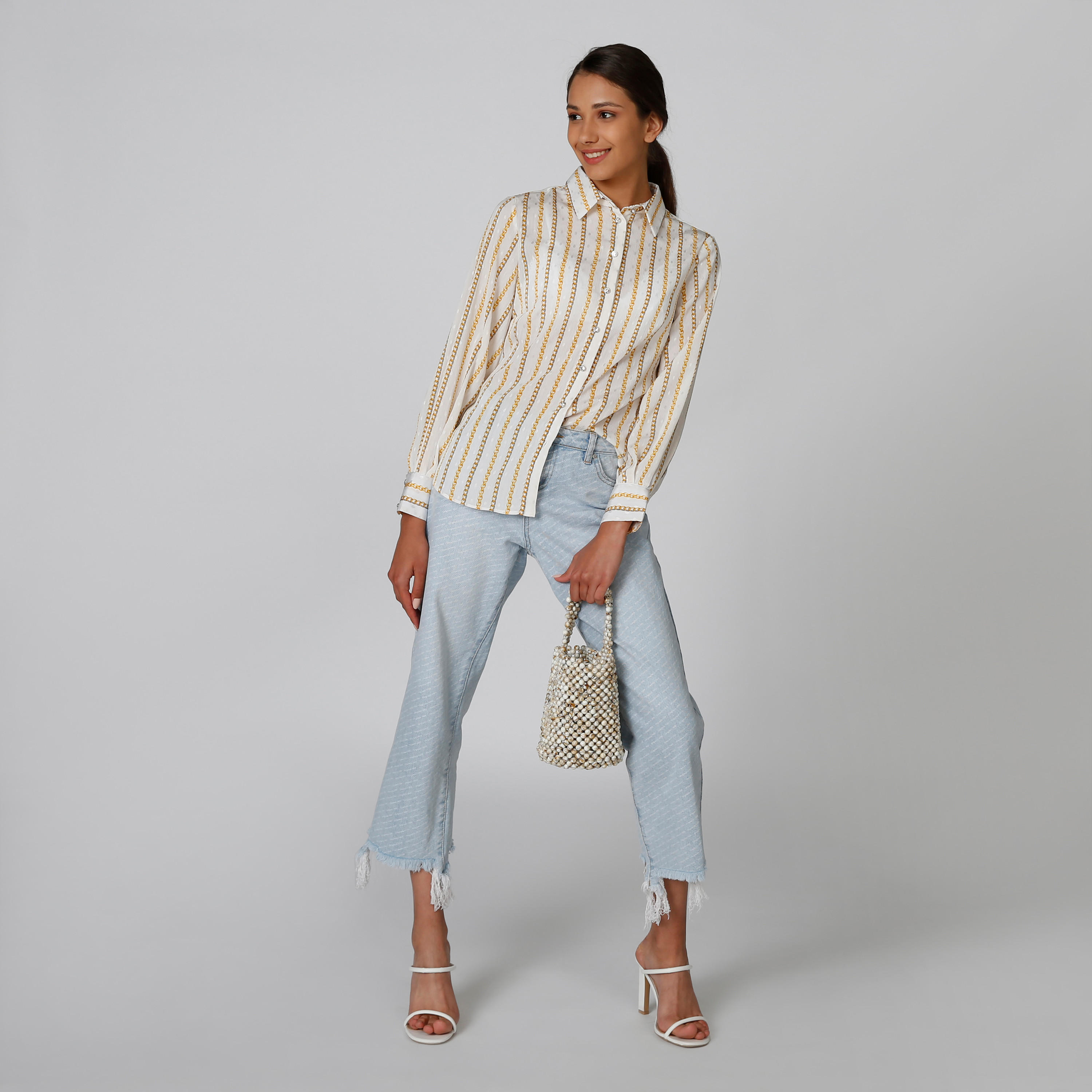 Printed Slim Fit Long Sleeves Shirt with Spread Collar-women-clothing-shirtsandblouses-shirts-image-1