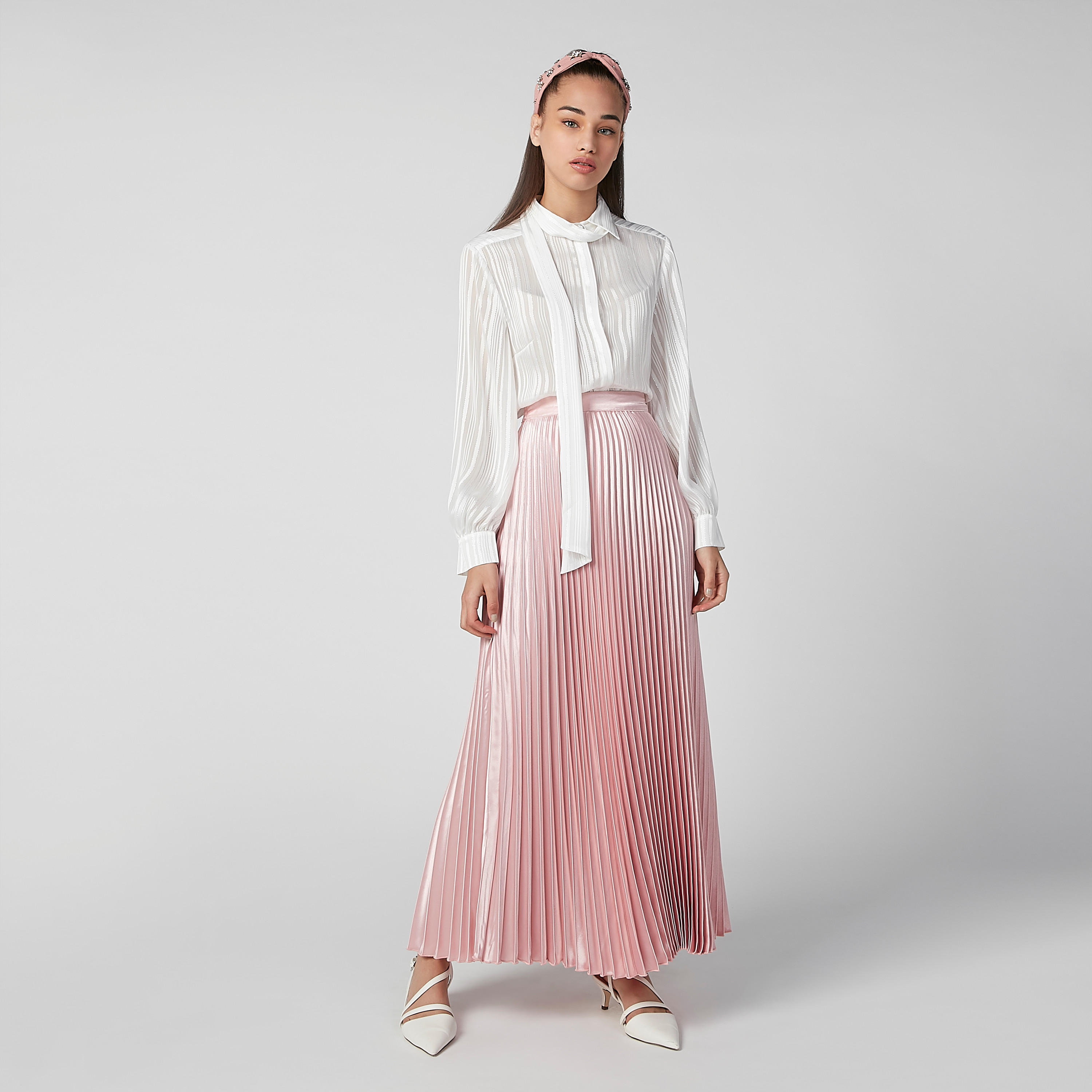 Striped Top with High Neck and Long Sleeves-women-clothing-shirtsandblouses-blouses-image-1