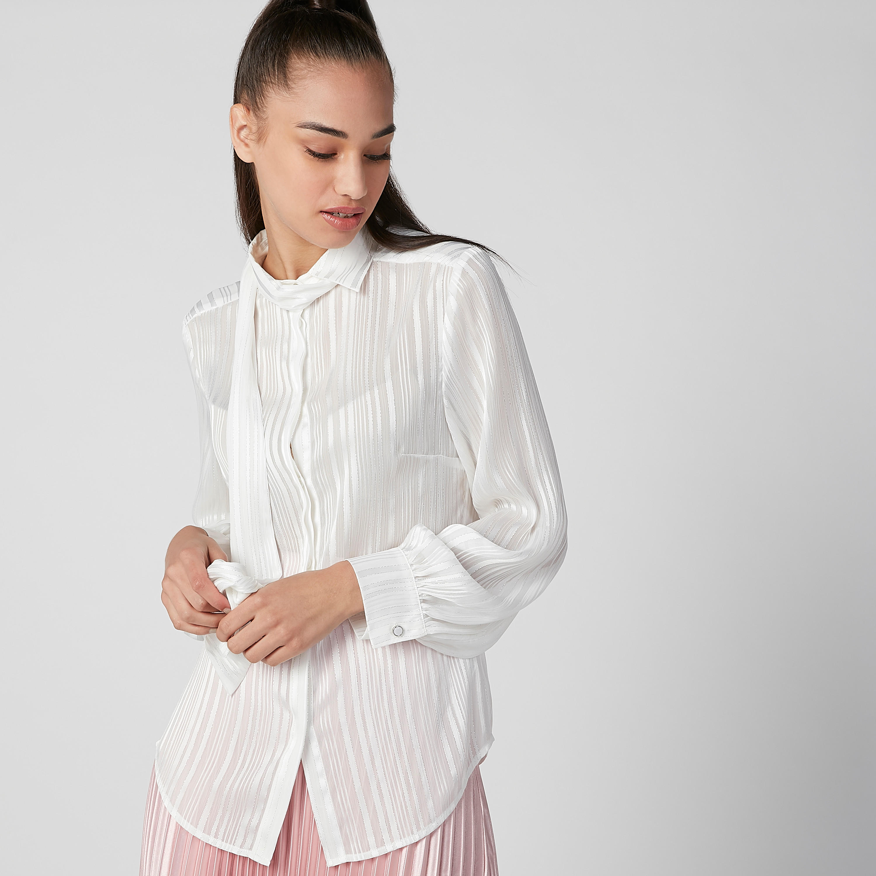 Striped Top with High Neck and Long Sleeves-women-clothing-shirtsandblouses-blouses-image-3