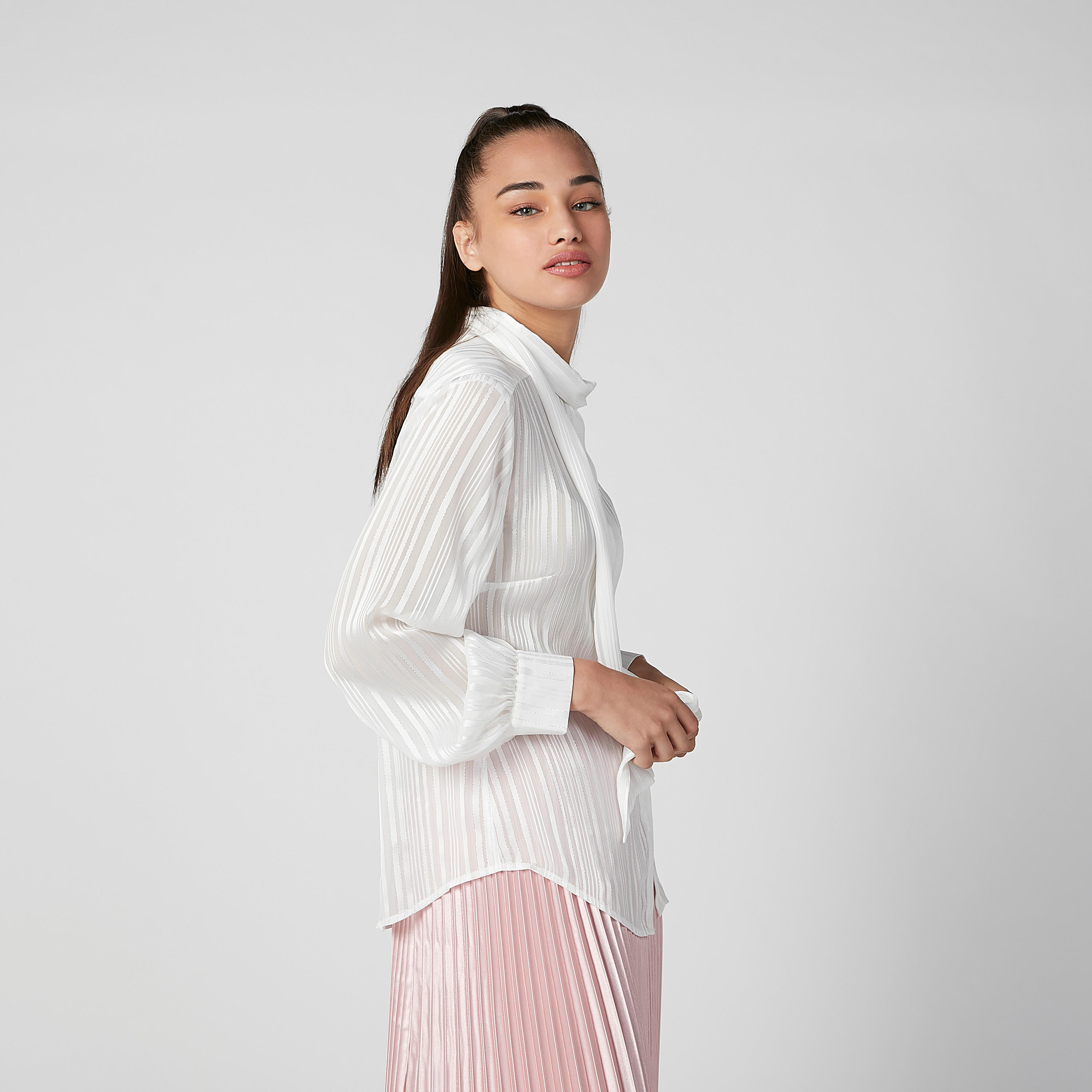 Striped Top with High Neck and Long Sleeves-women-clothing-shirtsandblouses-blouses-image-5