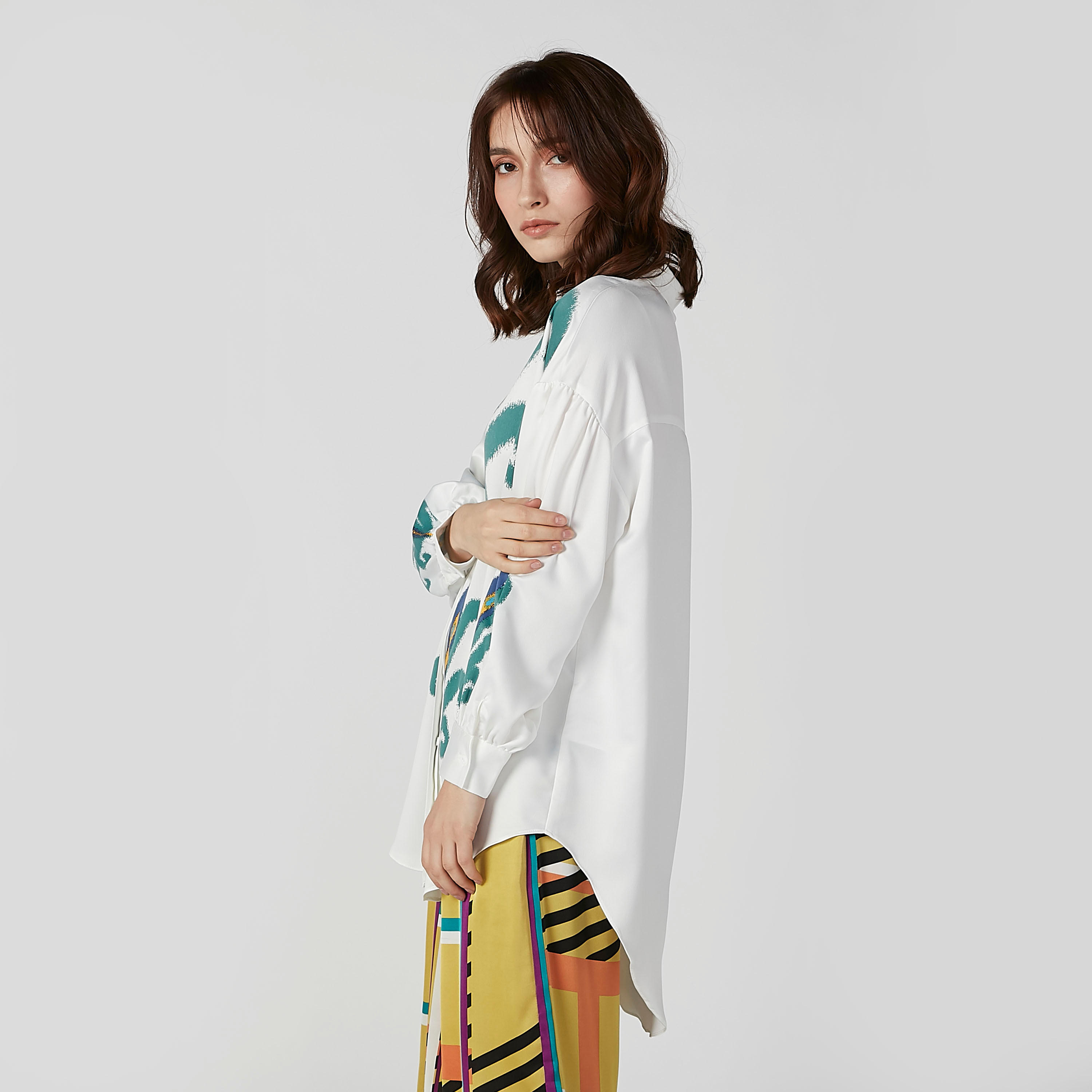 Sustainable Printed Shirt with Long Sleeves and Concealed Placket-women-clothing-shirtsandblouses-shirts-image-5