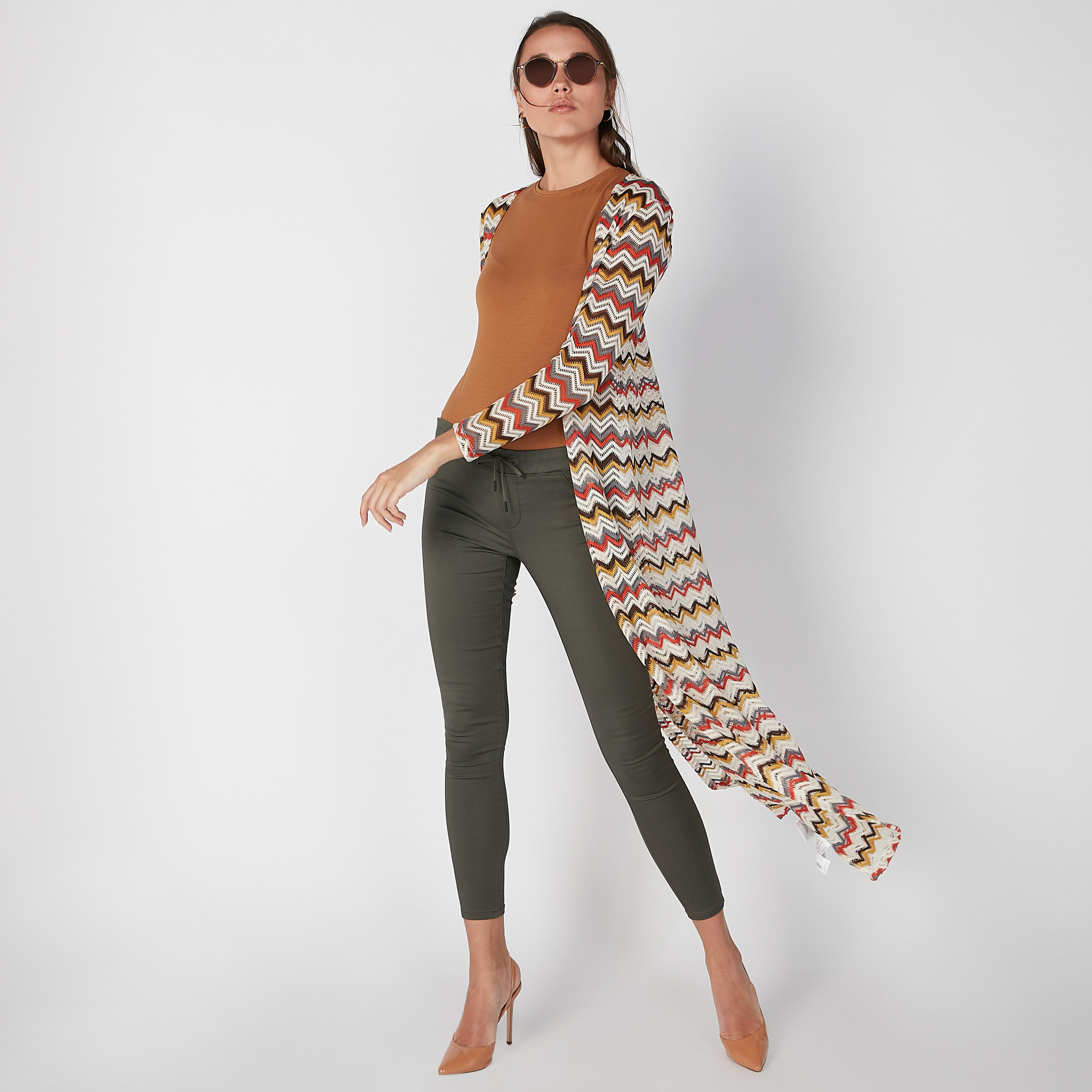 كارديجان طويل بارز الملمس بأكمام طويلة-women-winterwear-cardigansandjumpers-cardigans-image-4