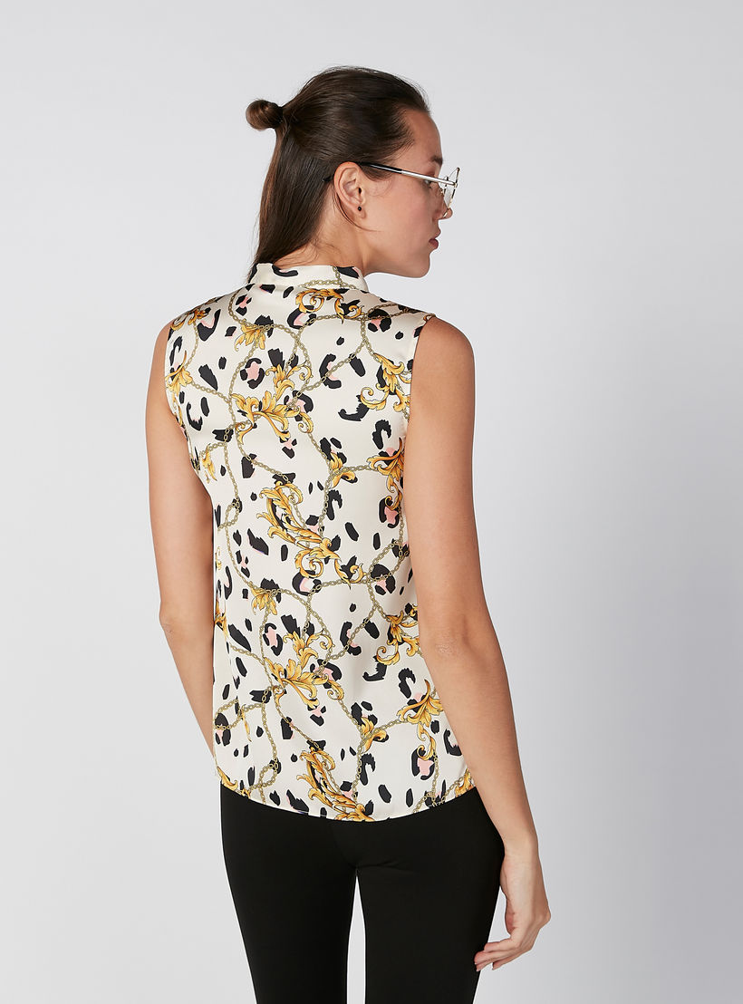بلوزة مستدامة دون أكمام مزيّنة بفيونكة وطبعات -women-clothing-shirtsandblouses-blouses-image-3
