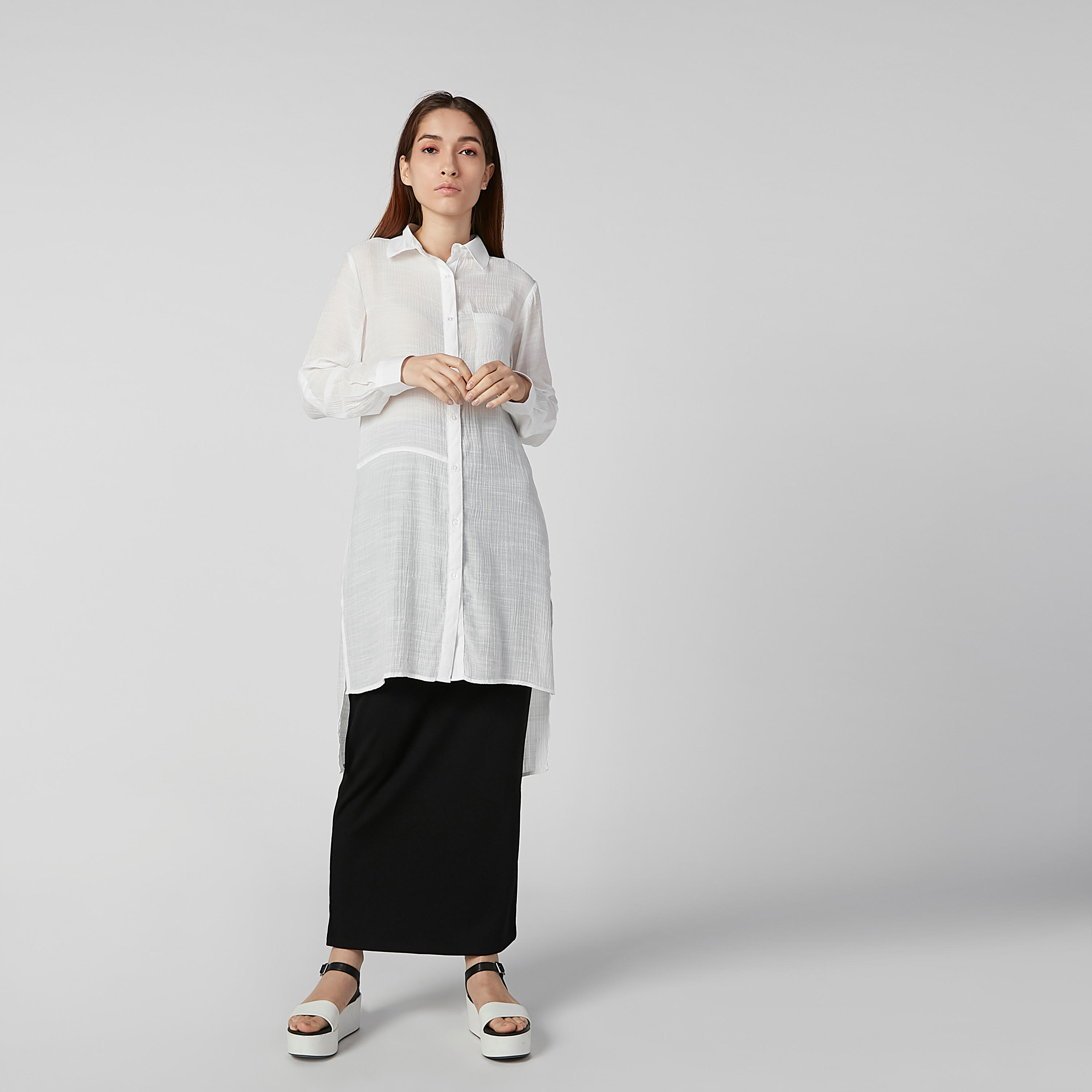 Textured Shirt Tunic with Long Sleeves and High Low Hem-women-clothing-shirtsandblouses-blouses-image-3