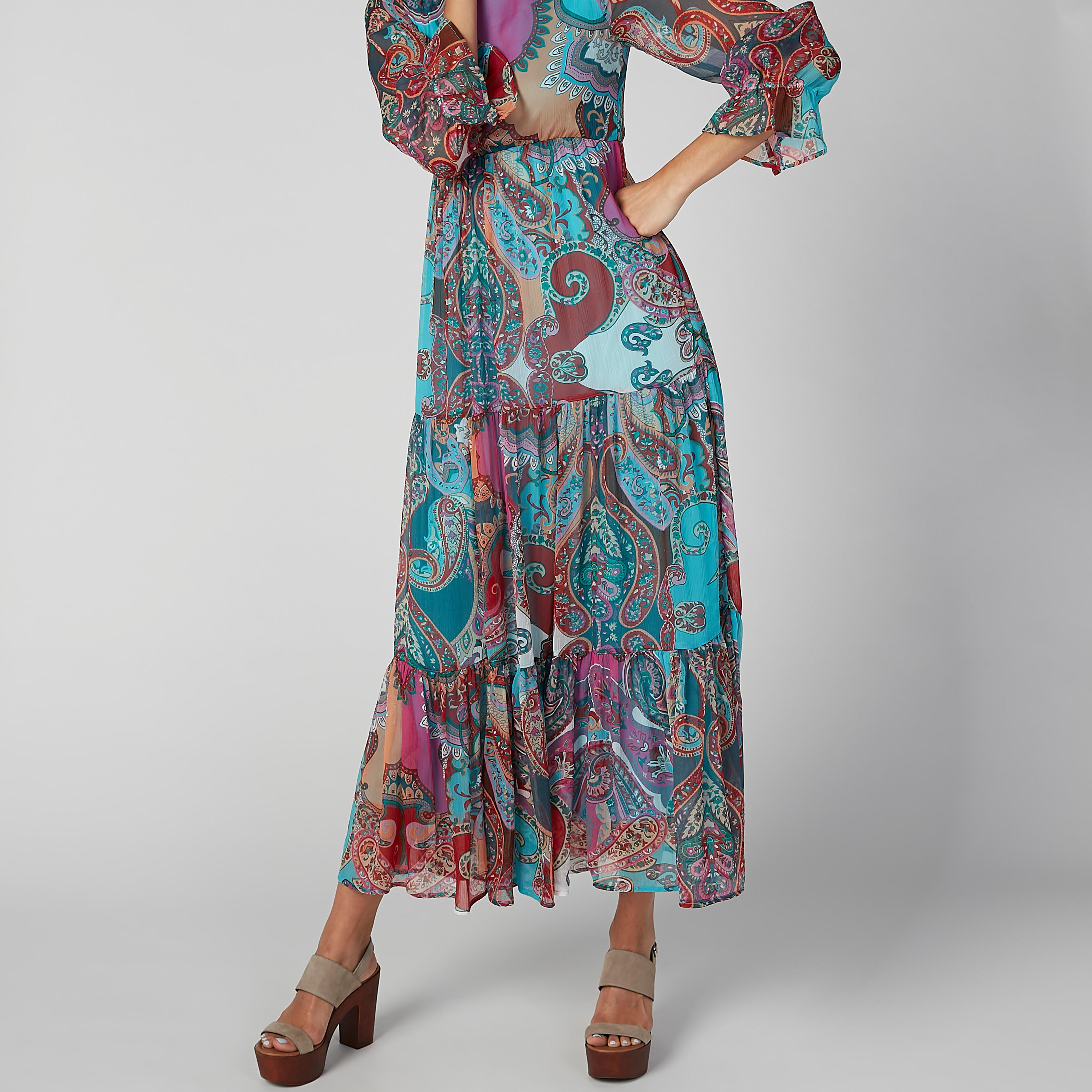 فستان مستدام إيه لاين طويل بأكمام طويلة وطبعات-women-clothing-dresses-image-2