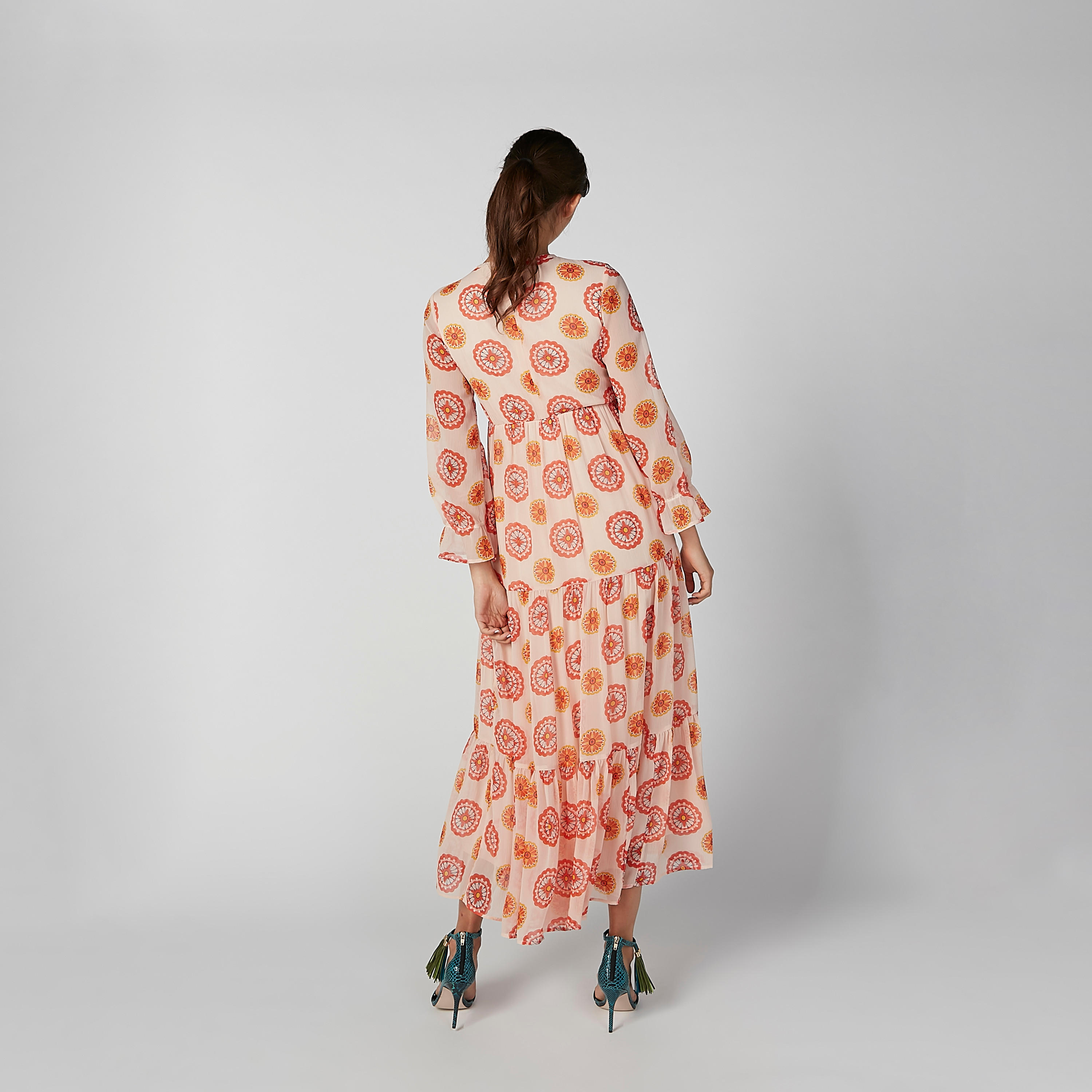 فستانمستدام  إيه لاين طويل بأكمام طويلة وطبعات -women-clothing-dresses-image-2
