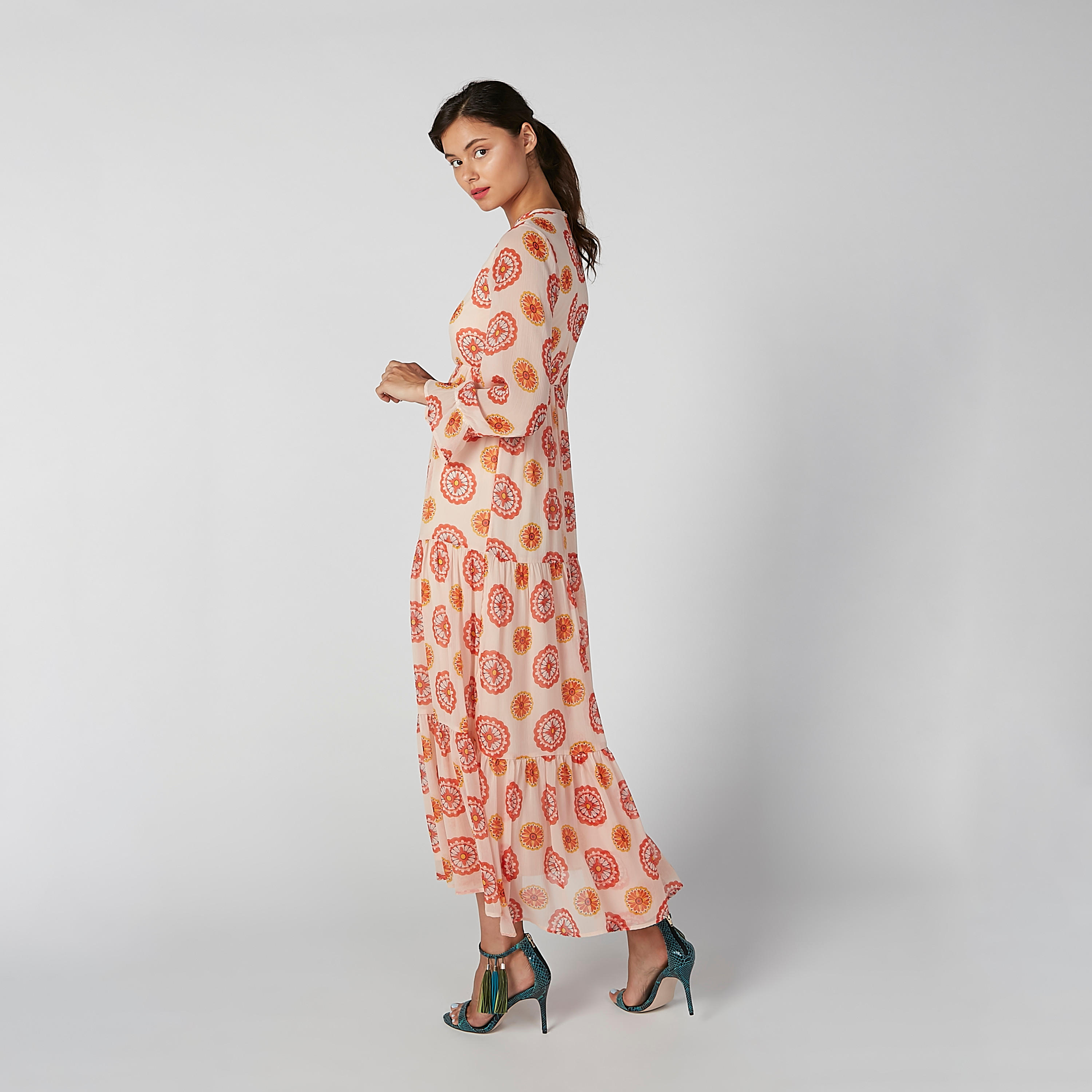 فستانمستدام  إيه لاين طويل بأكمام طويلة وطبعات -women-clothing-dresses-image-5