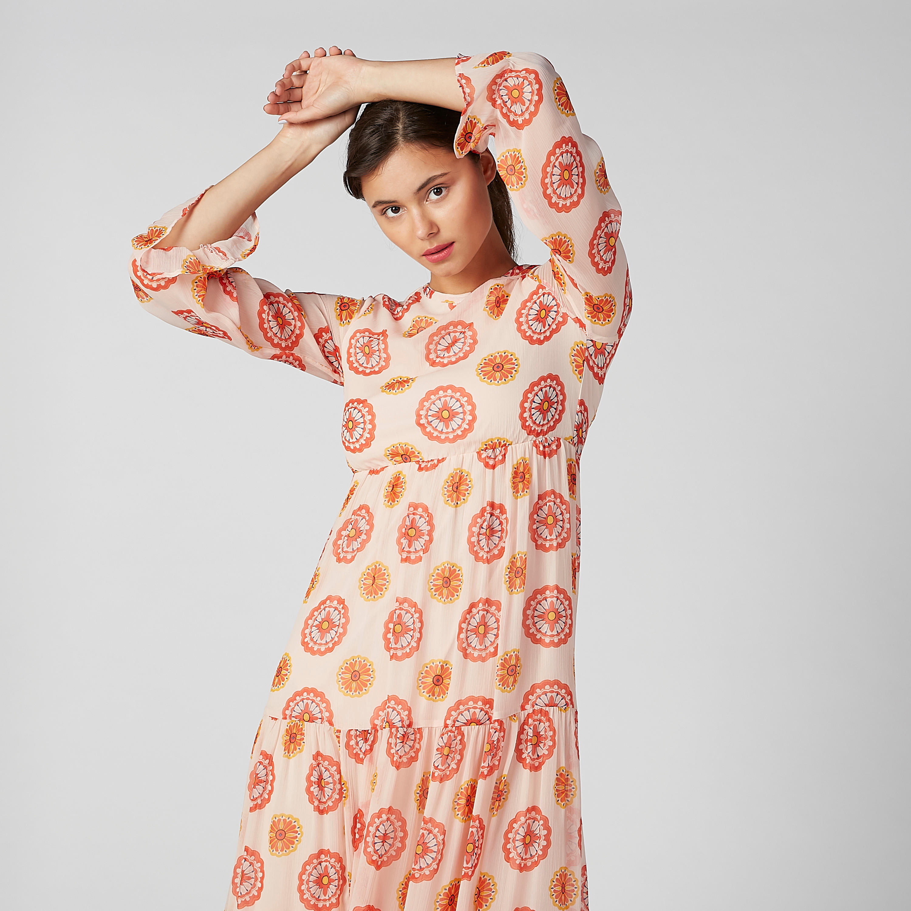 فستانمستدام  إيه لاين طويل بأكمام طويلة وطبعات -women-clothing-dresses-image-6